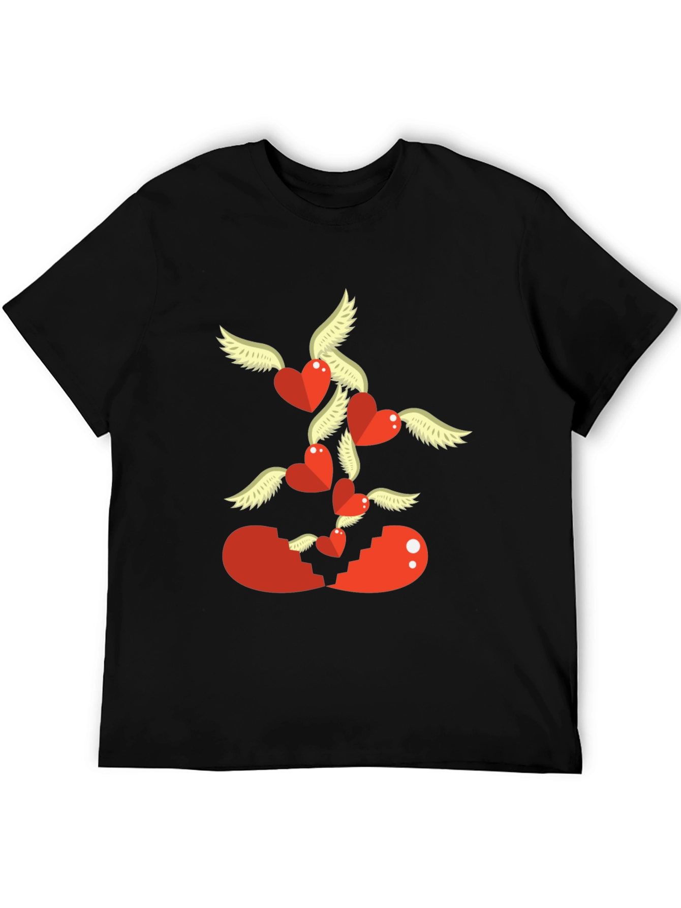 Broken Heart T-Shirt Flying Hearts Design