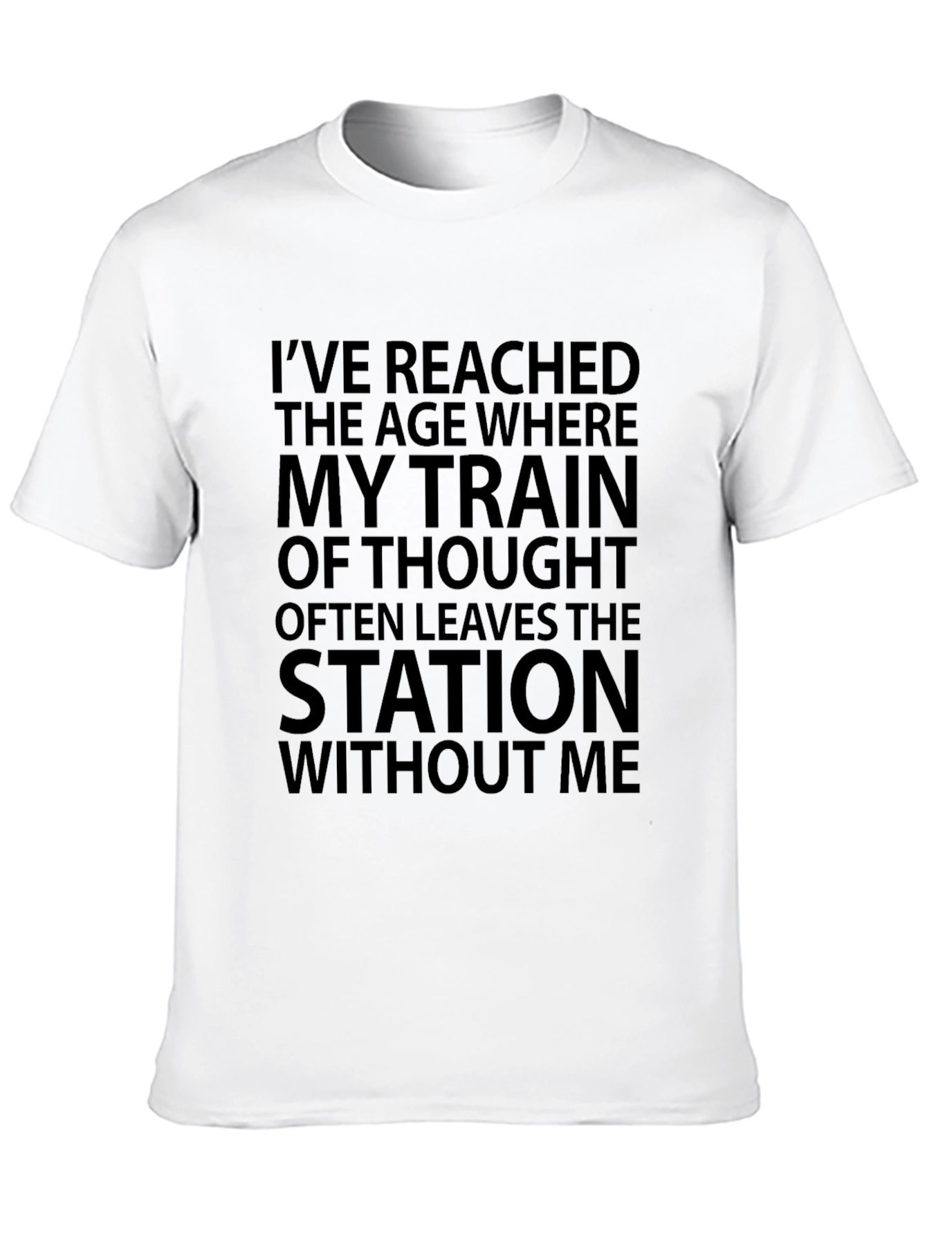 Funny Train of Thought Mens Black T-Shirt