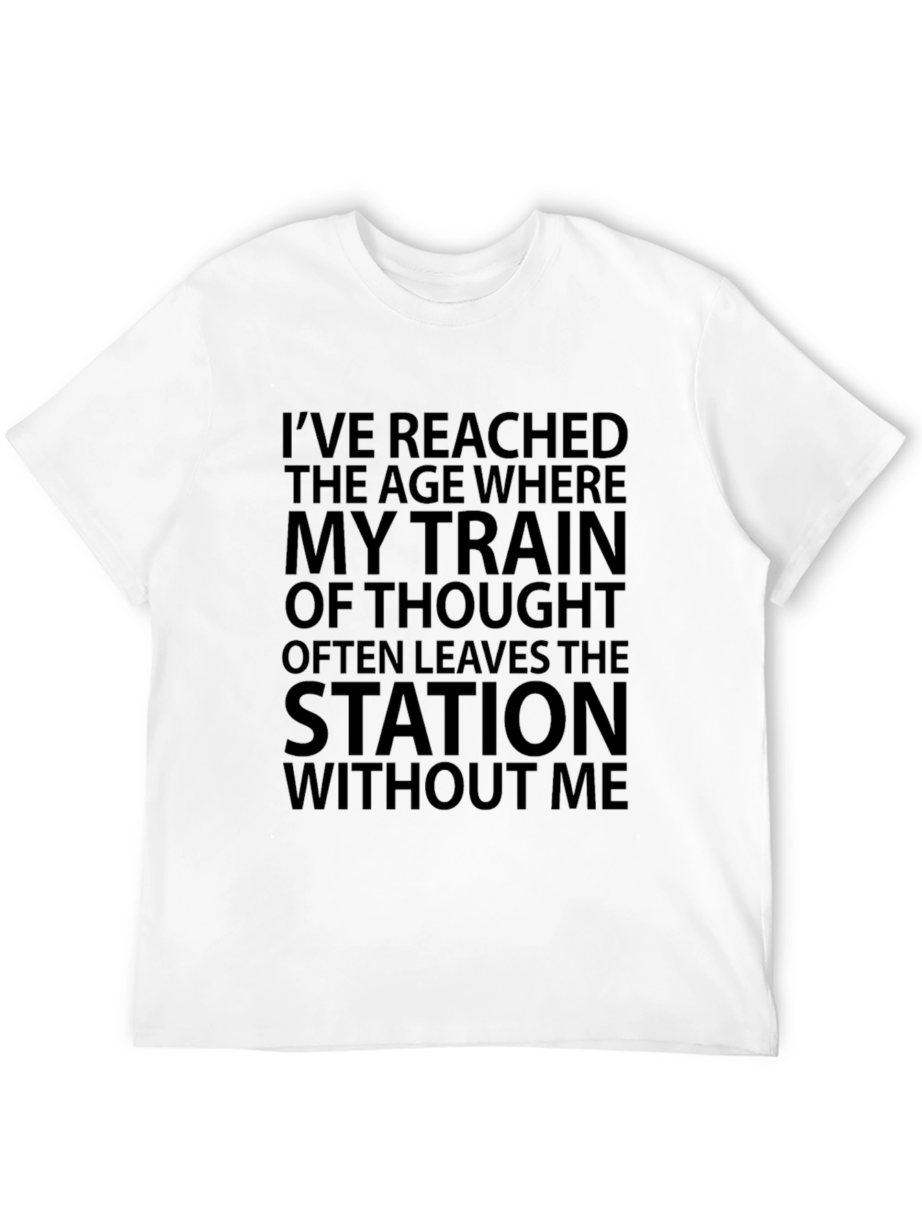 Funny Train of Thought Mens Black T-Shirt