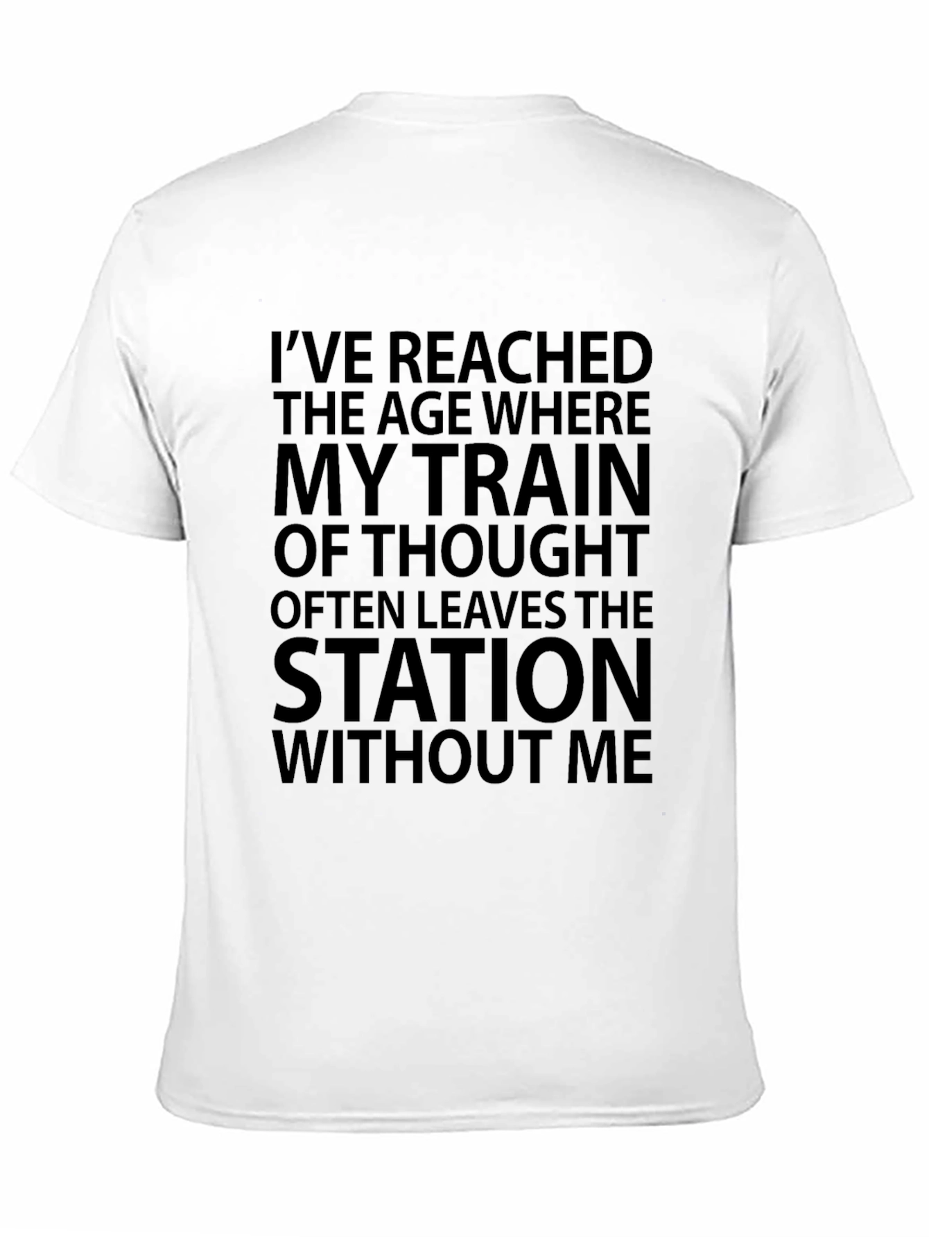 Funny Train of Thought Mens Black T-Shirt