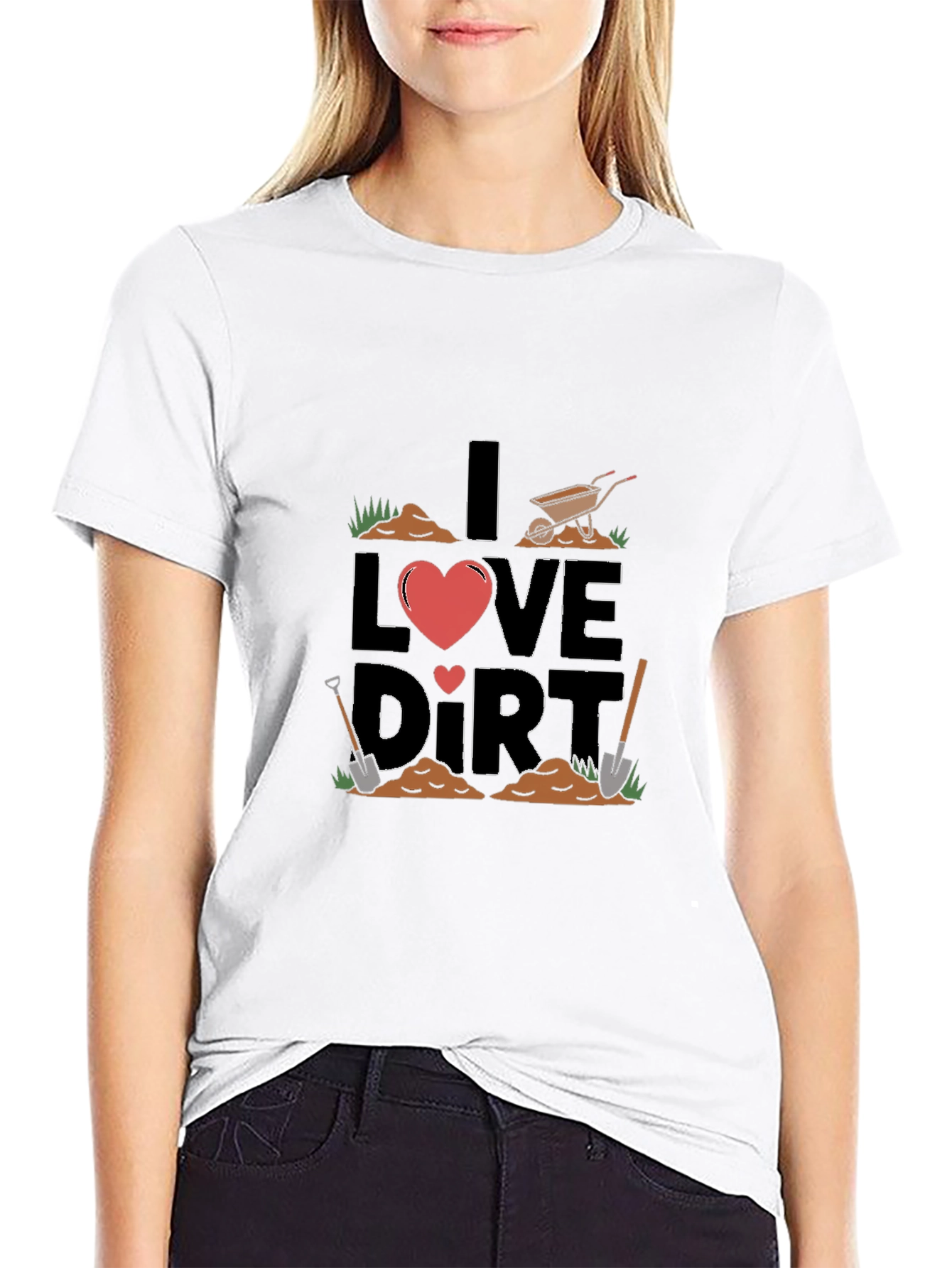 I Love Dirt Gardening T-Shirt - Black