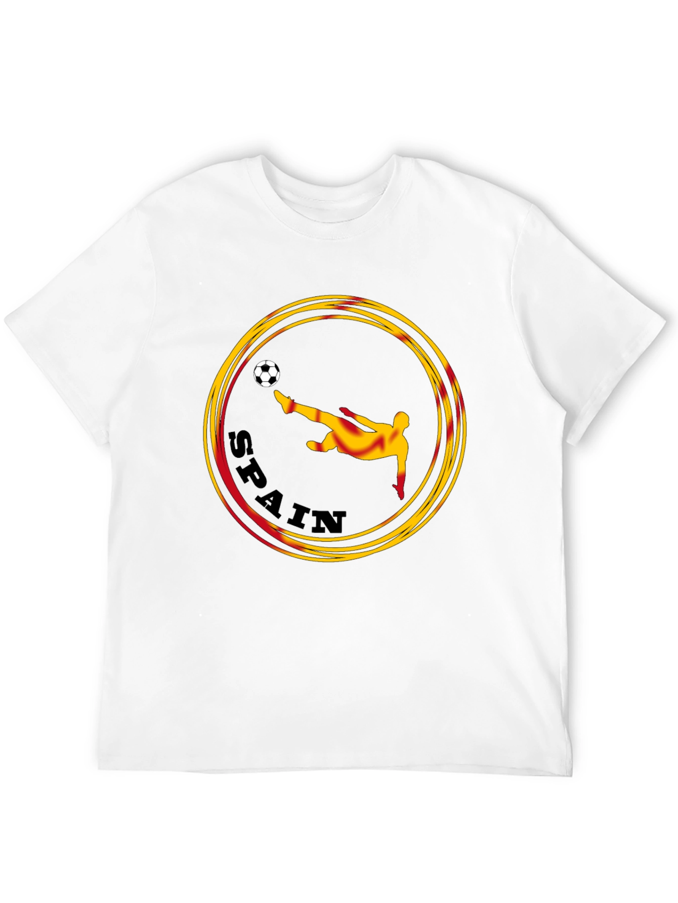 Spain Soccer Graphic Tee - Black Cotton T-Shirt