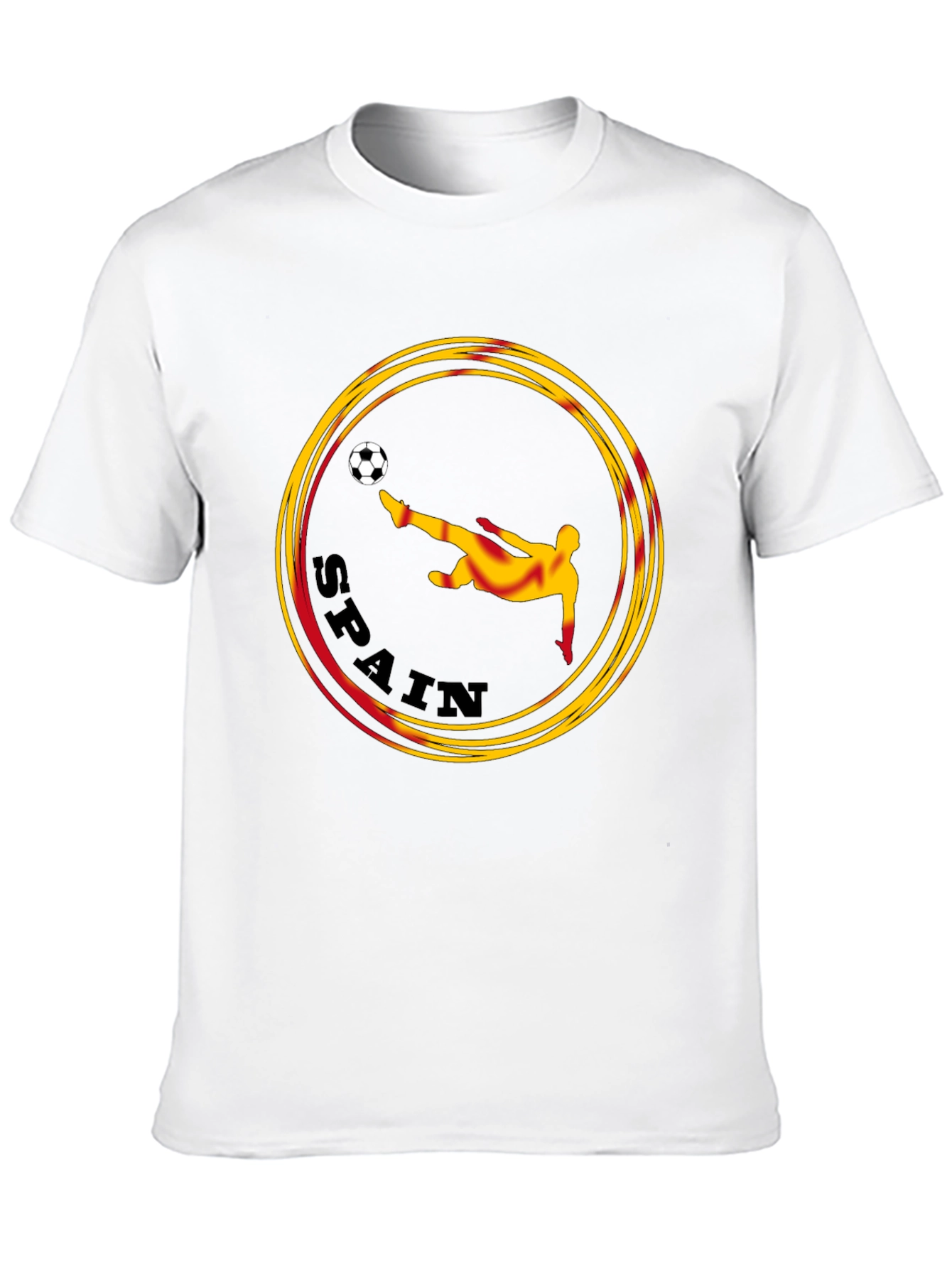 Spain Soccer Graphic Tee - Black Cotton T-Shirt