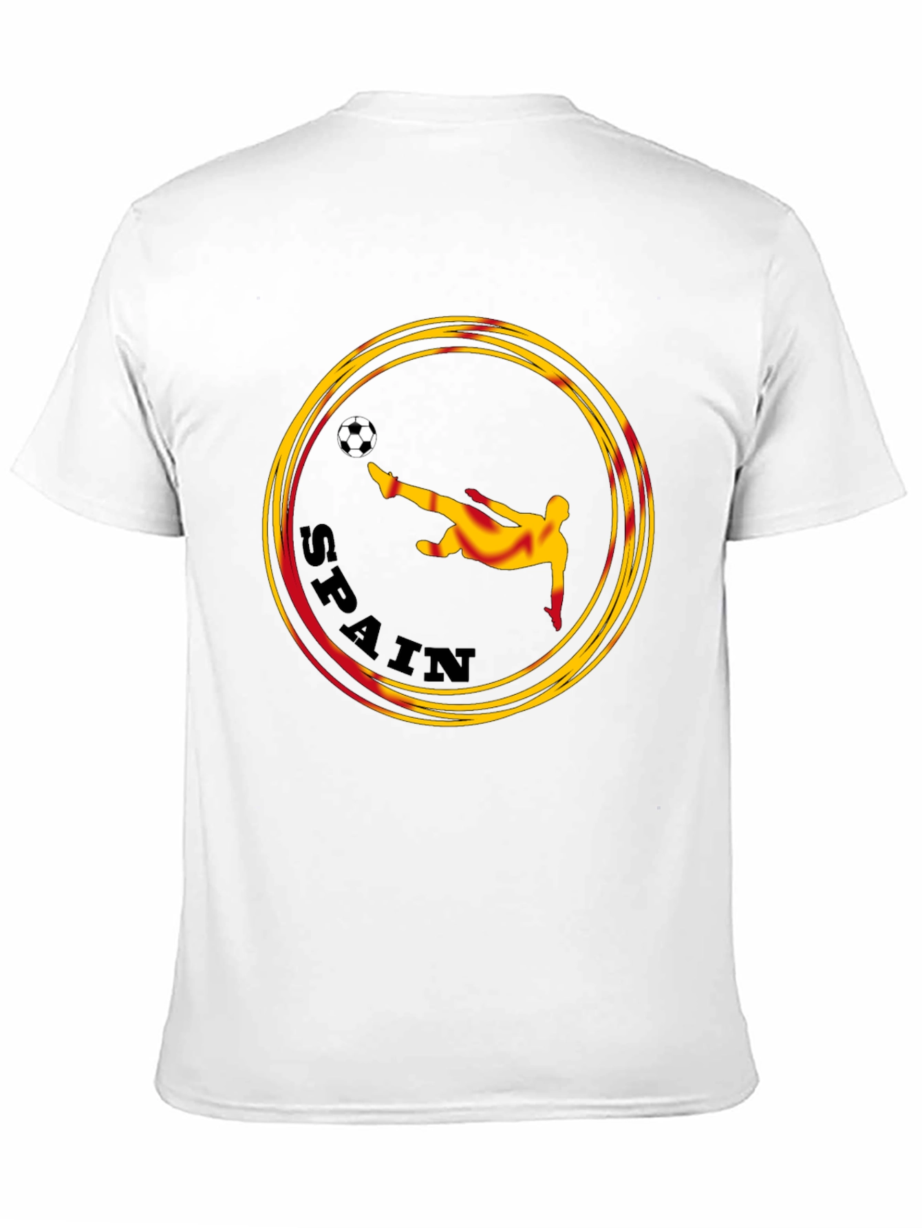 Spain Soccer Graphic Tee - Black Cotton T-Shirt