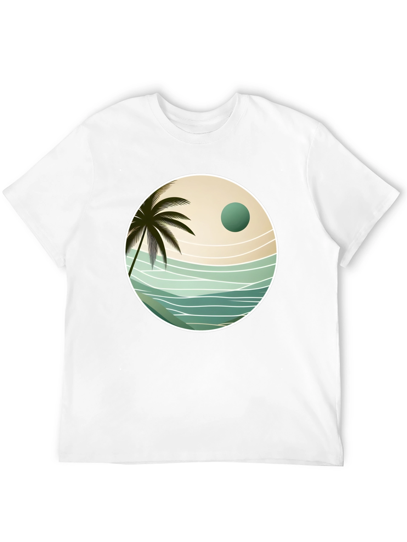 Tropical Palm Tree Graphic Tee - Black