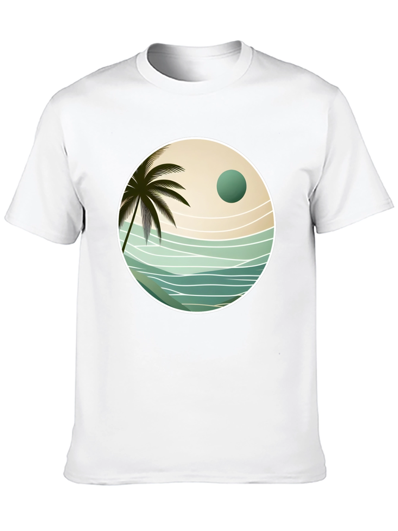 Tropical Palm Tree Graphic Tee - Black