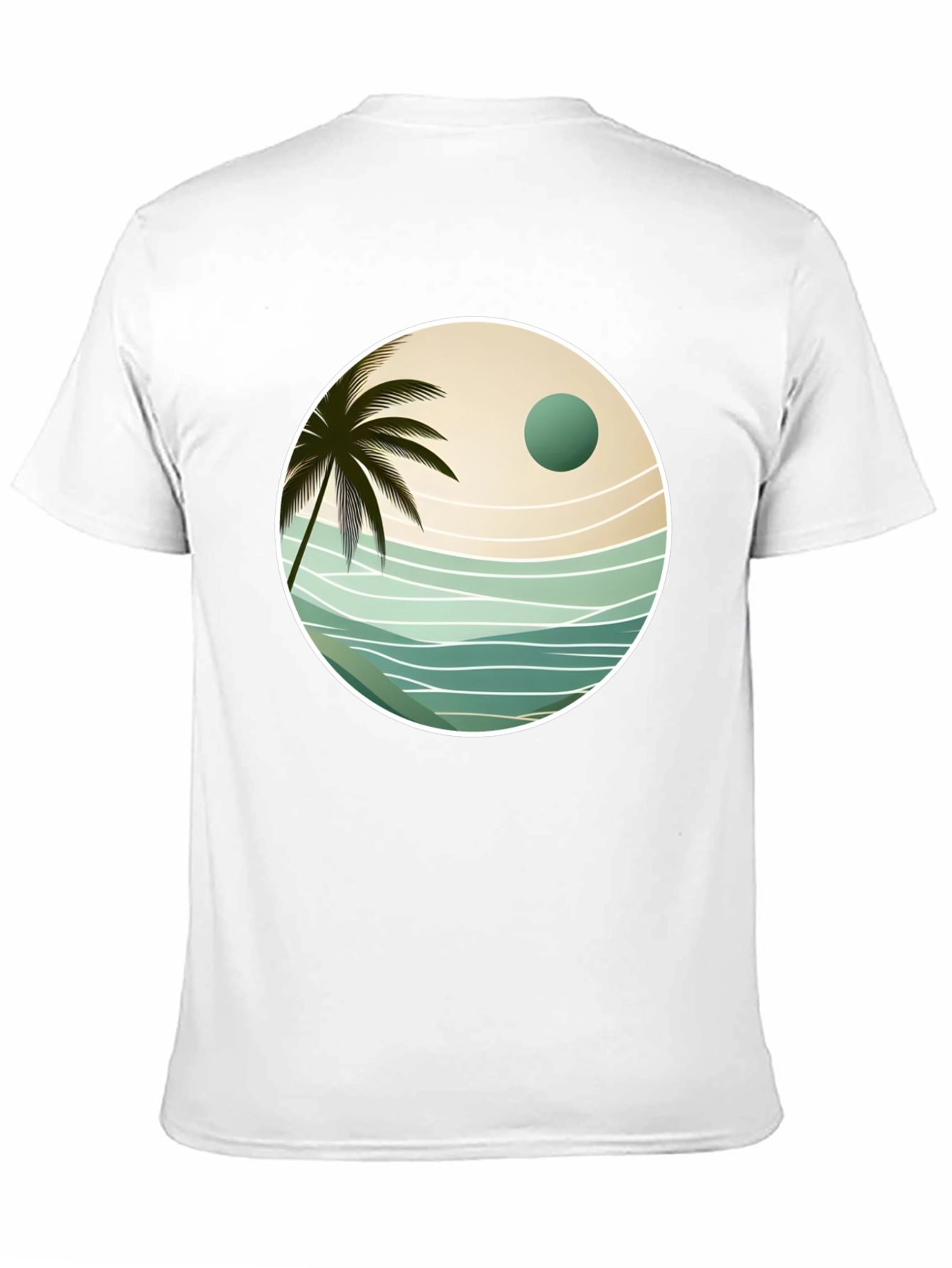 Tropical Palm Tree Graphic Tee - Black