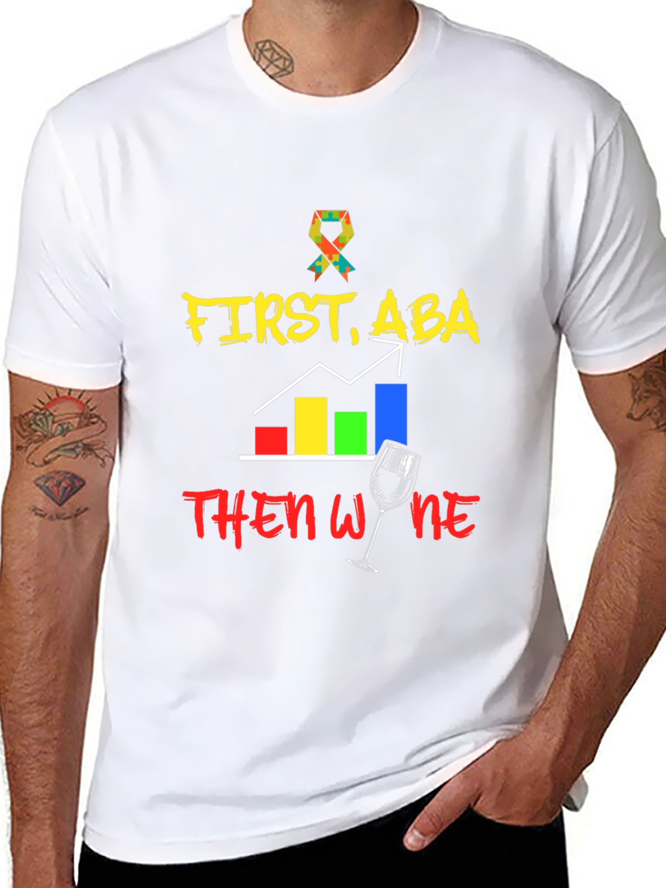 First ABA Then Wine Black T-Shirt