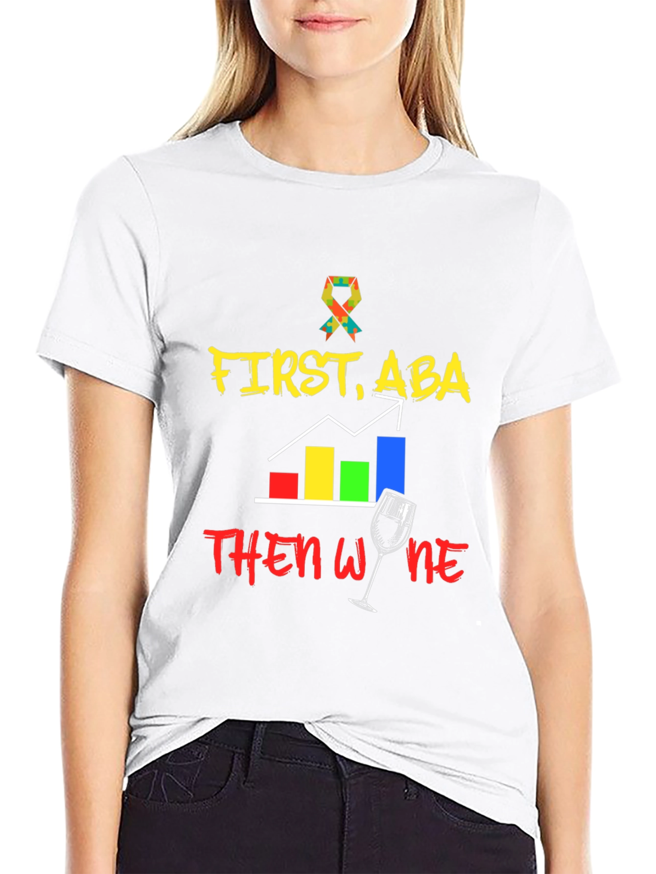 First ABA Then Wine Black T-Shirt