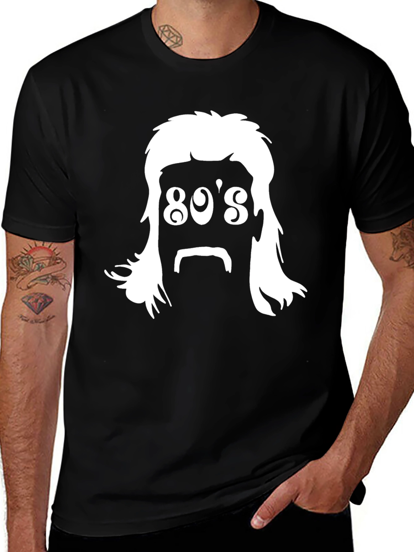 Retro 80s Hair T-Shirt - Black