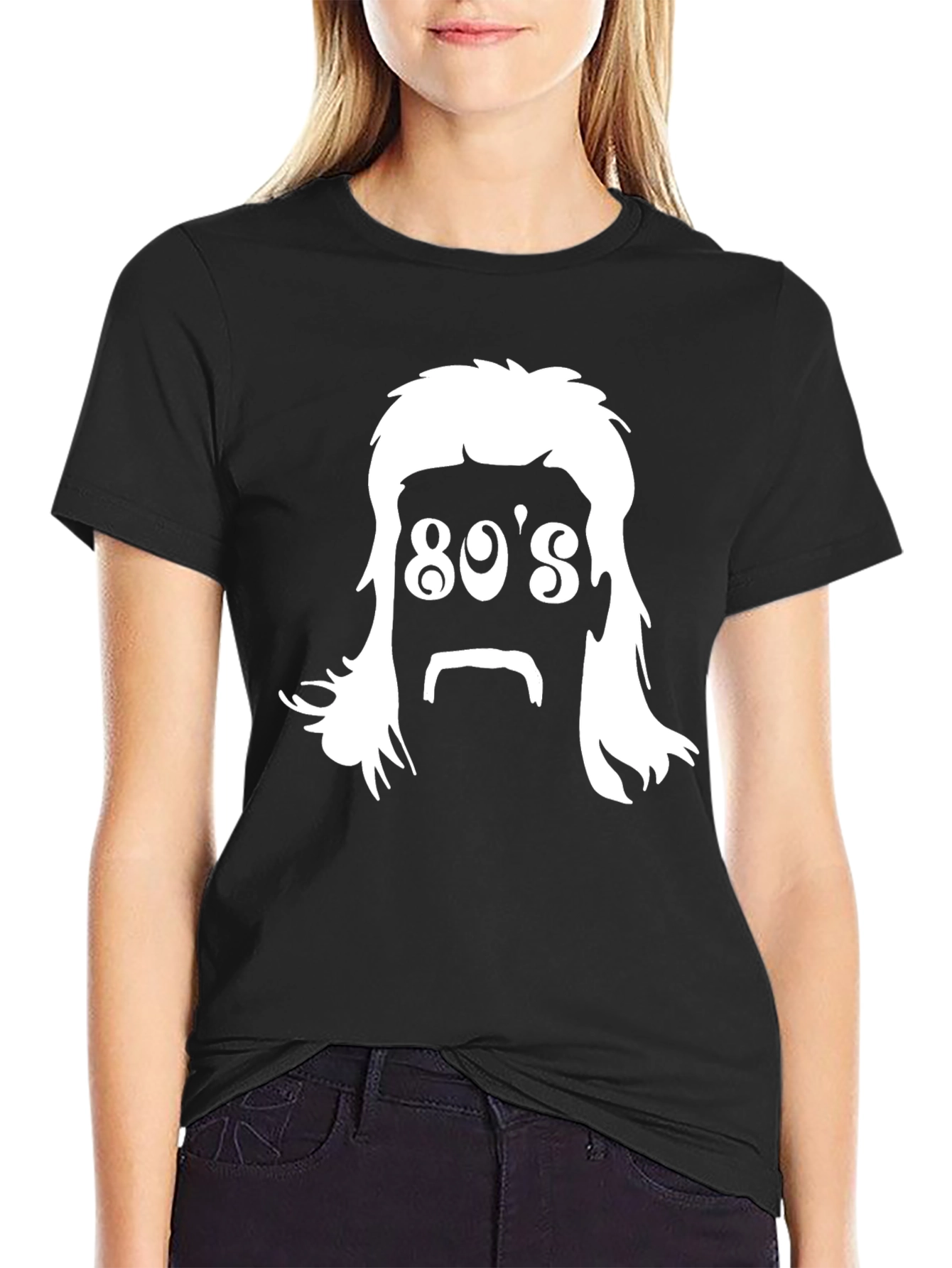 Retro 80s Hair T-Shirt - Black