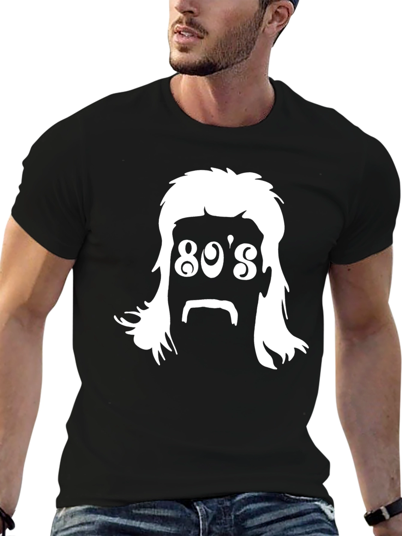 Retro 80s Hair T-Shirt - Black