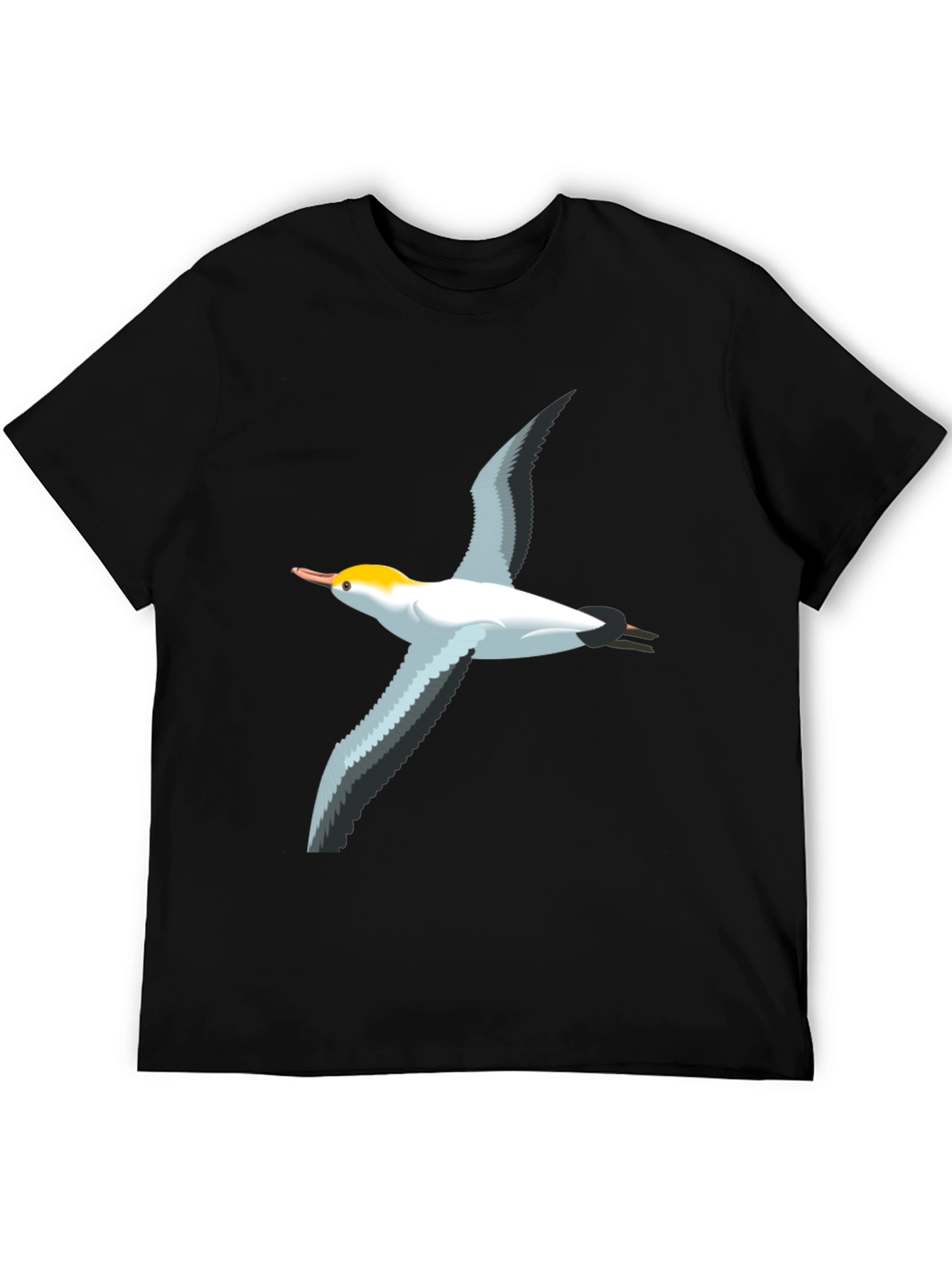 Black T-Shirt with Bird Graphic