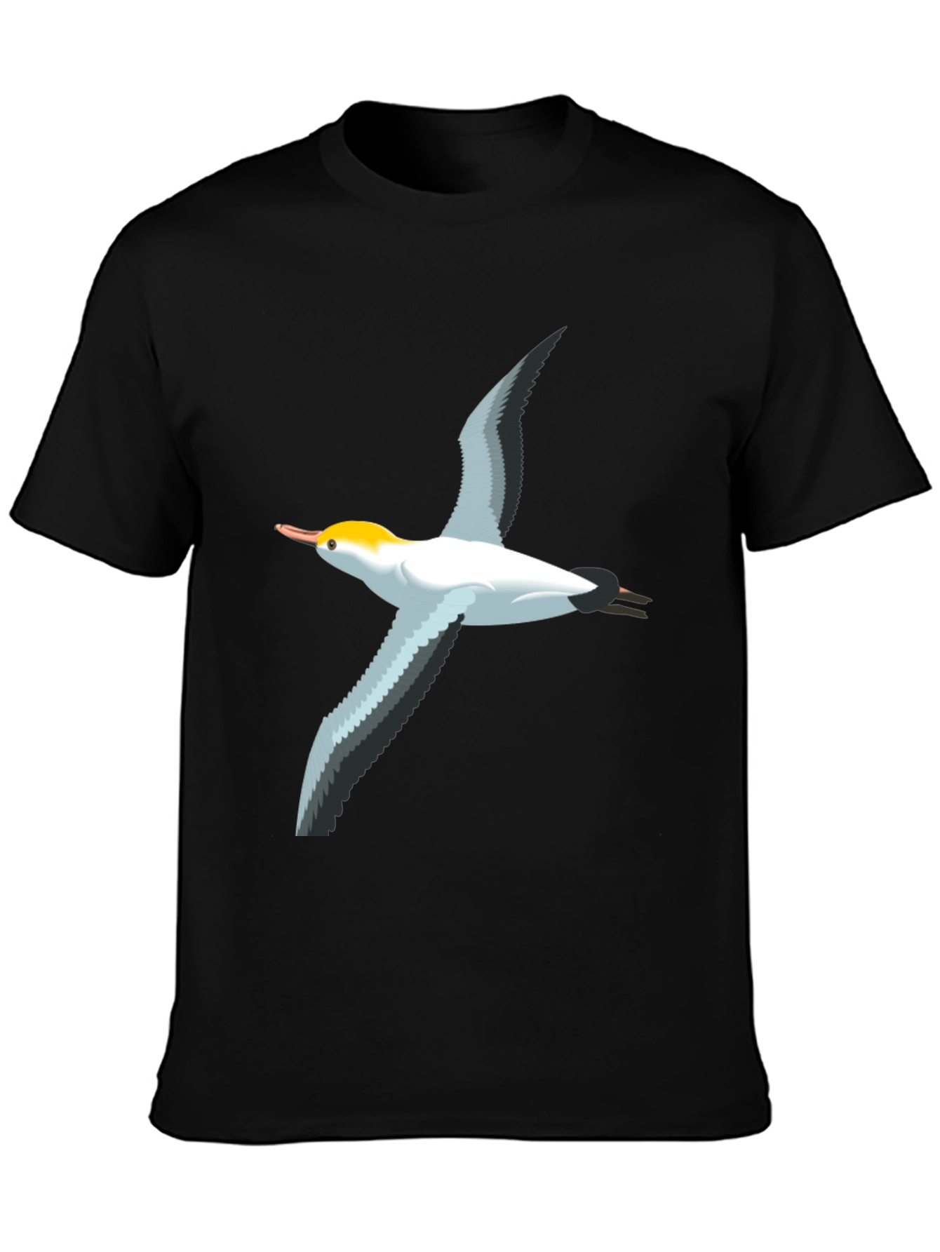 Black T-Shirt with Bird Graphic