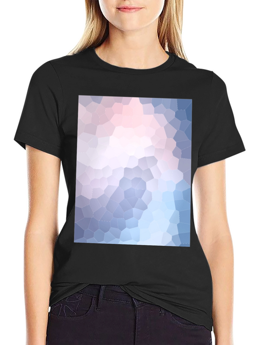 Abstract Mosaic Print Black T-Shirt