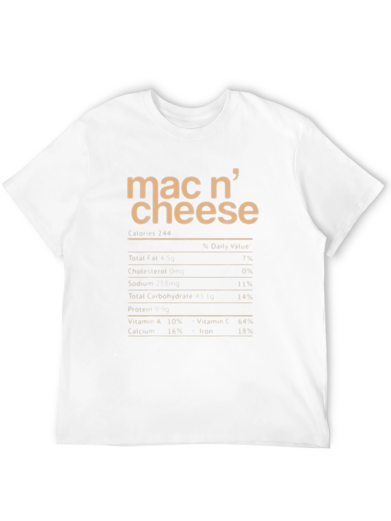 Mac n Cheese Nutrition Facts T-Shirt - Black