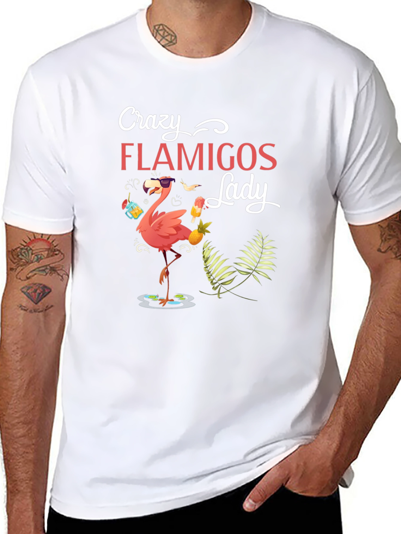 Crazy Flamingos Lady T-Shirt