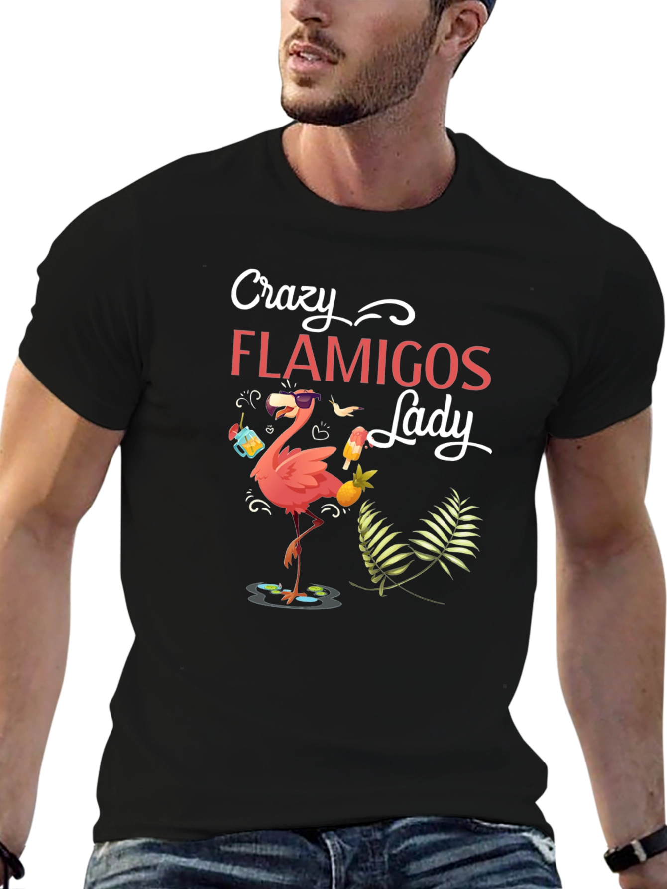 Crazy Flamingos Lady T-Shirt