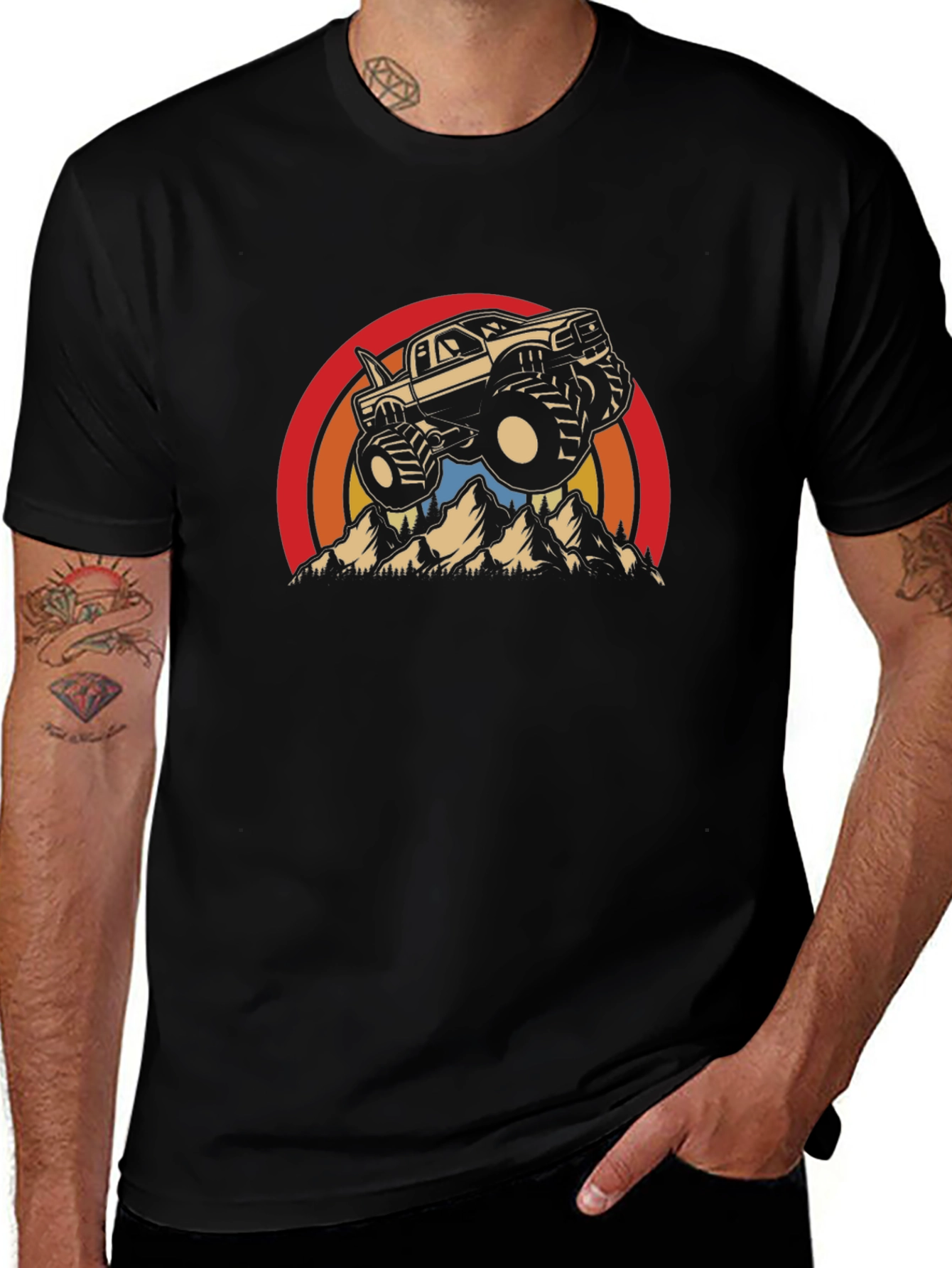 Monster Truck Retro Graphic Tee