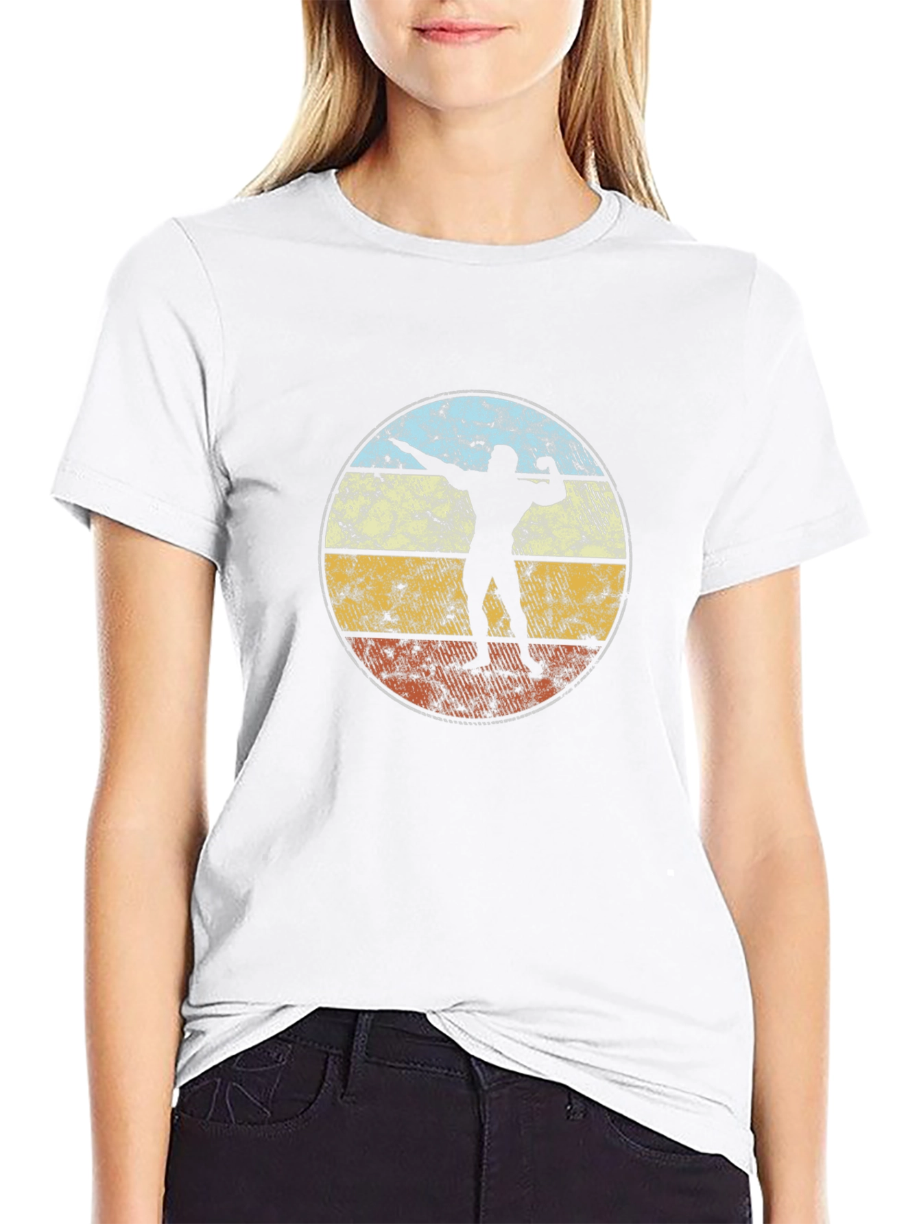 Retro Shot Put T-Shirt - Black Graphic Tee
