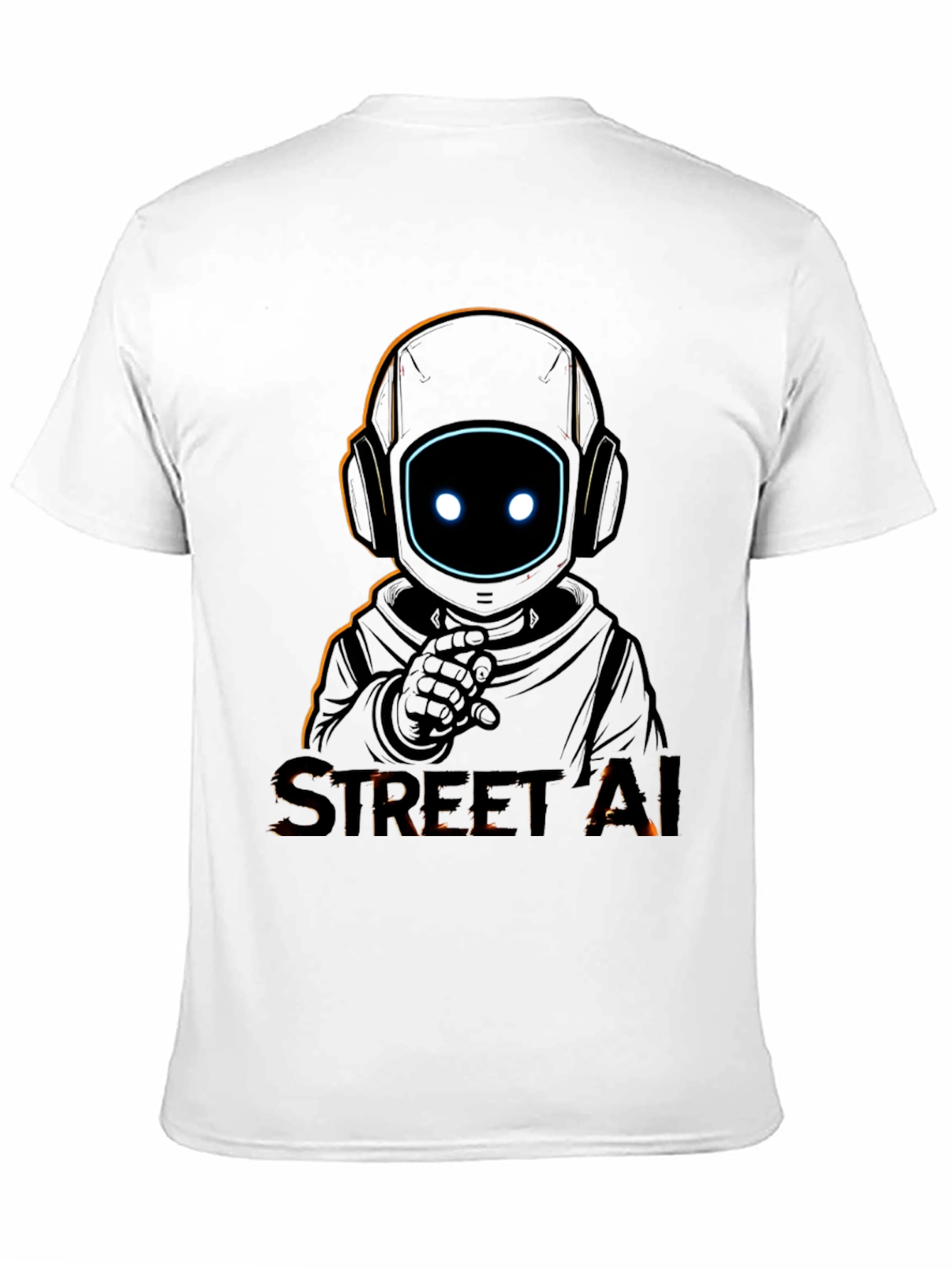 Street AI Robot Graphic Black T-Shirt