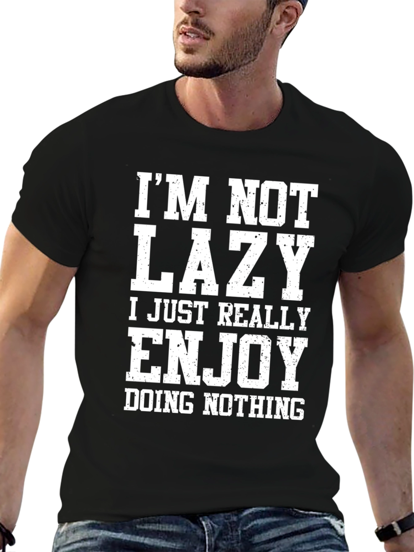 Funny Lazy Graphic T-Shirt - Enjoy Doing Nothing