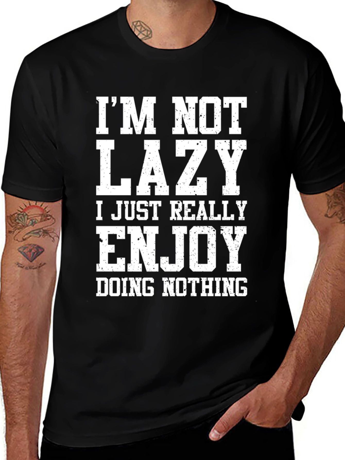 Funny Lazy Graphic T-Shirt - Enjoy Doing Nothing