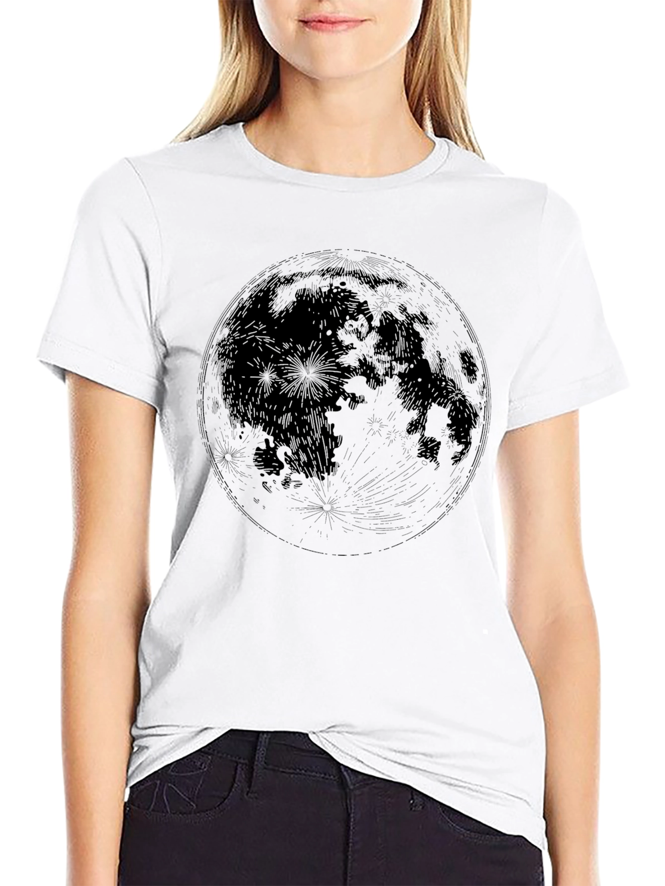 Lunar Graphic Print Crew Neck T-Shirt