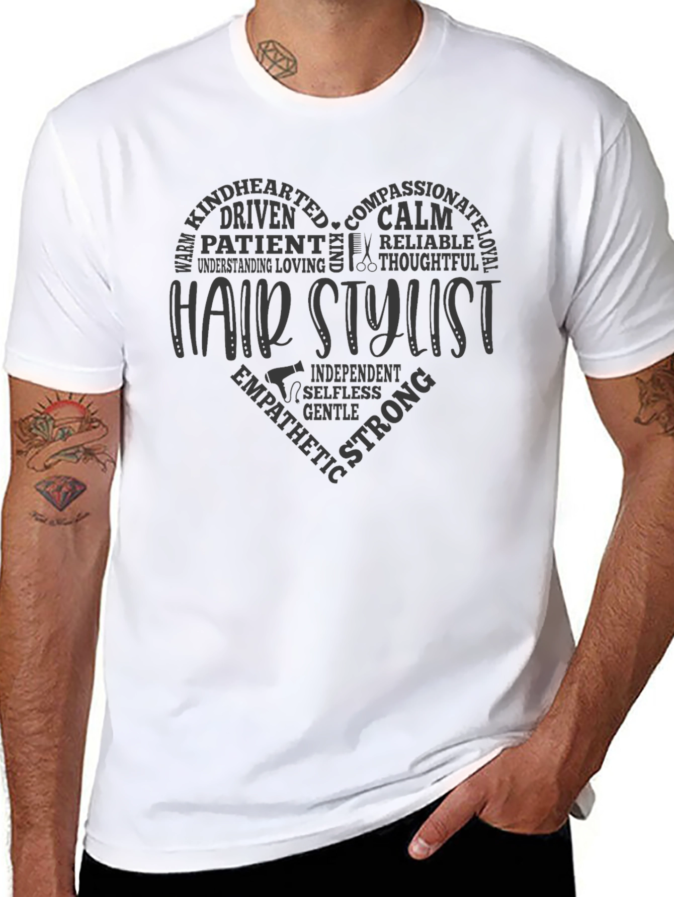 Hair Stylist Heart Graphic T-Shirt