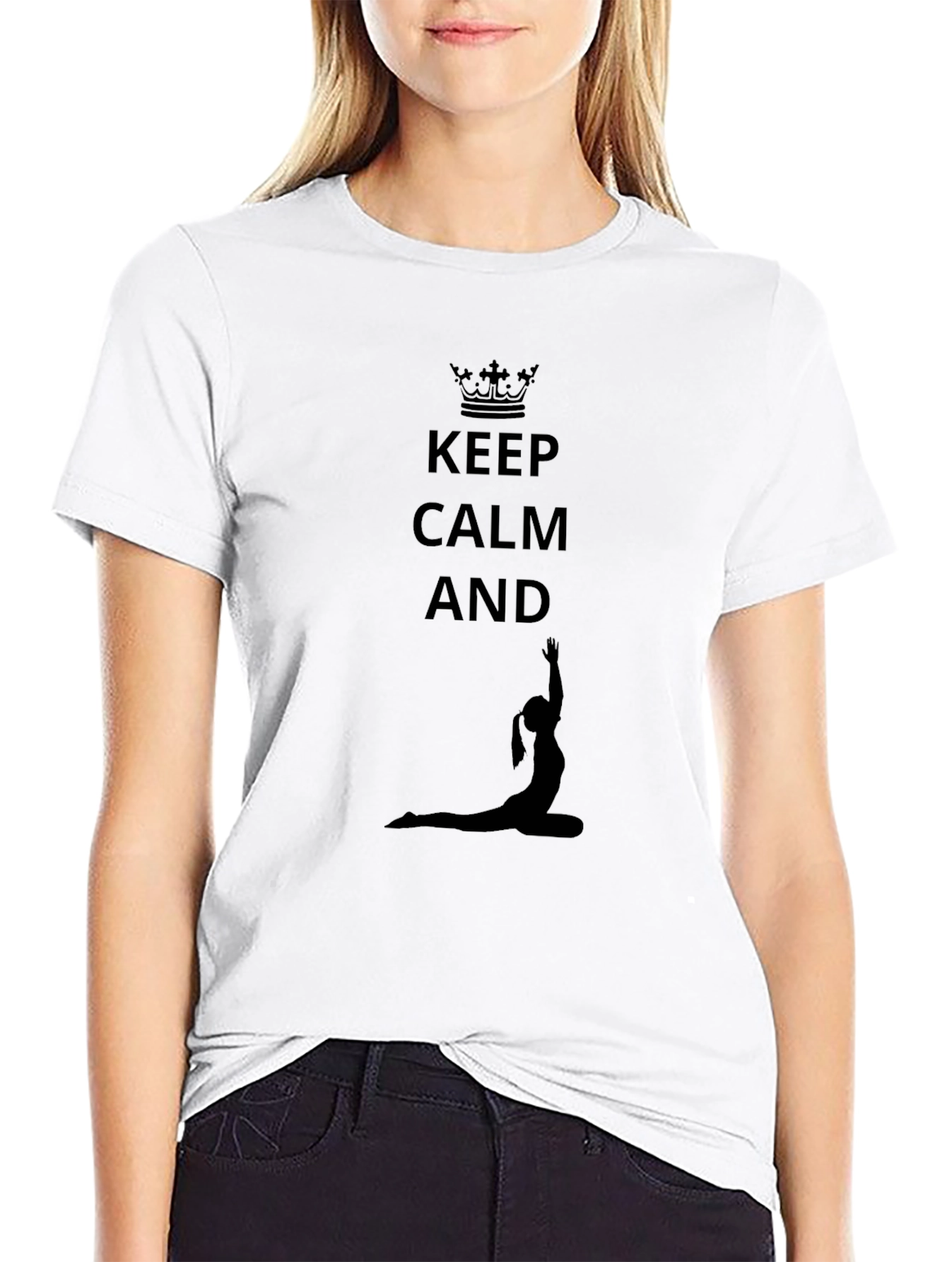 Keep Calm Yoga Pose Black T-Shirt