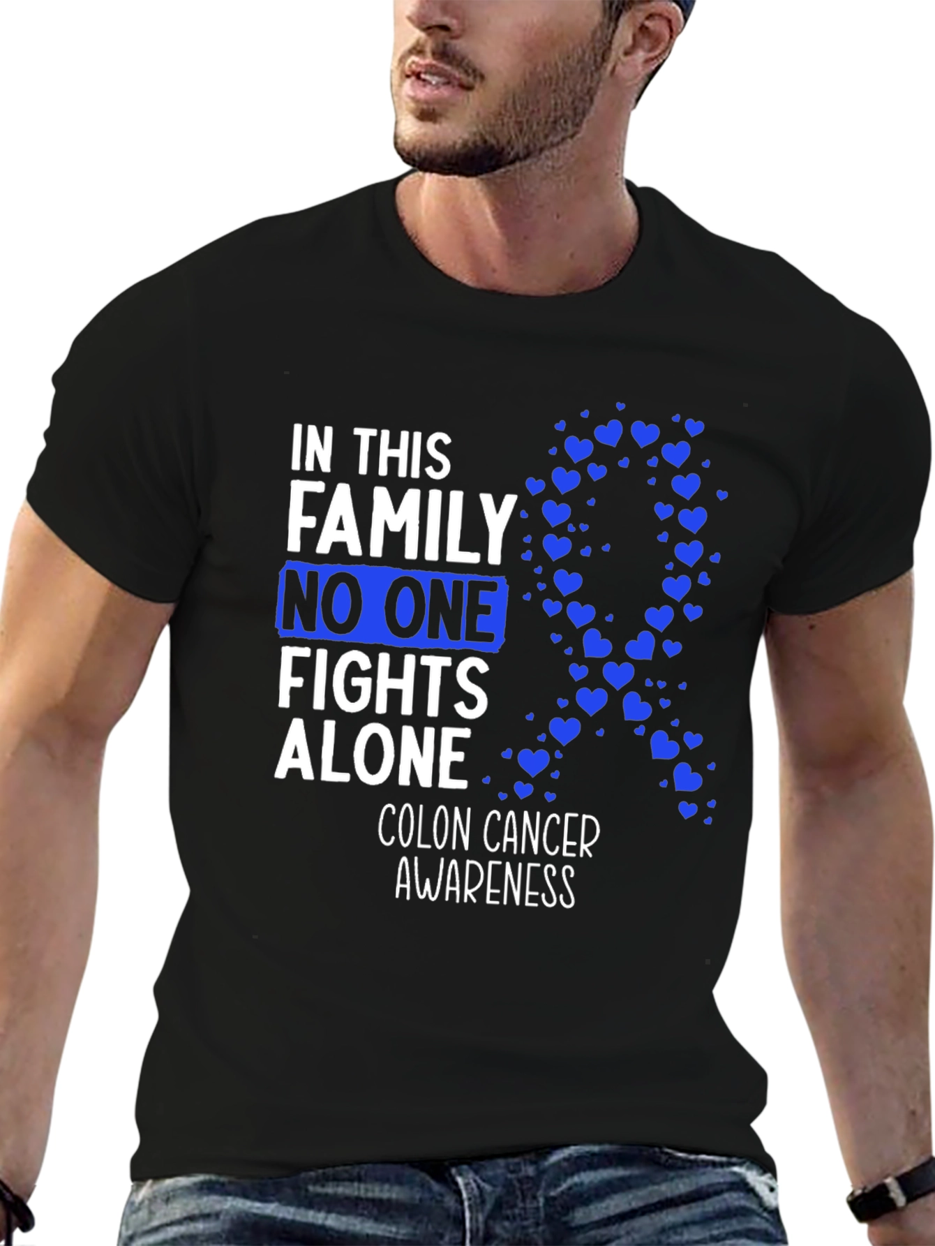 Colon Cancer Awareness T-Shirt - No One Fights Alone