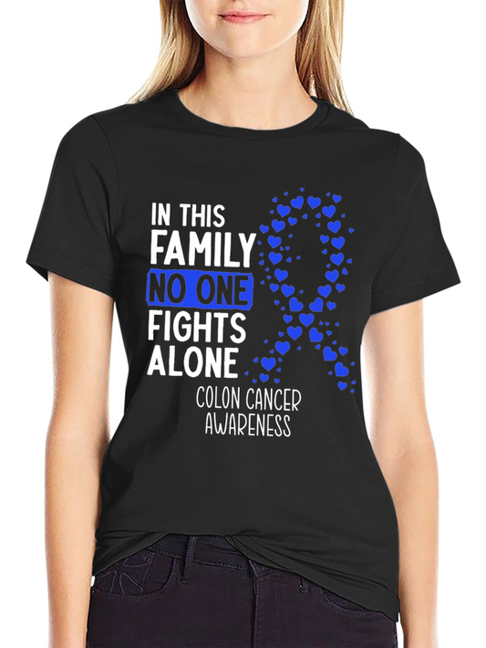 Colon Cancer Awareness T-Shirt - No One Fights Alone
