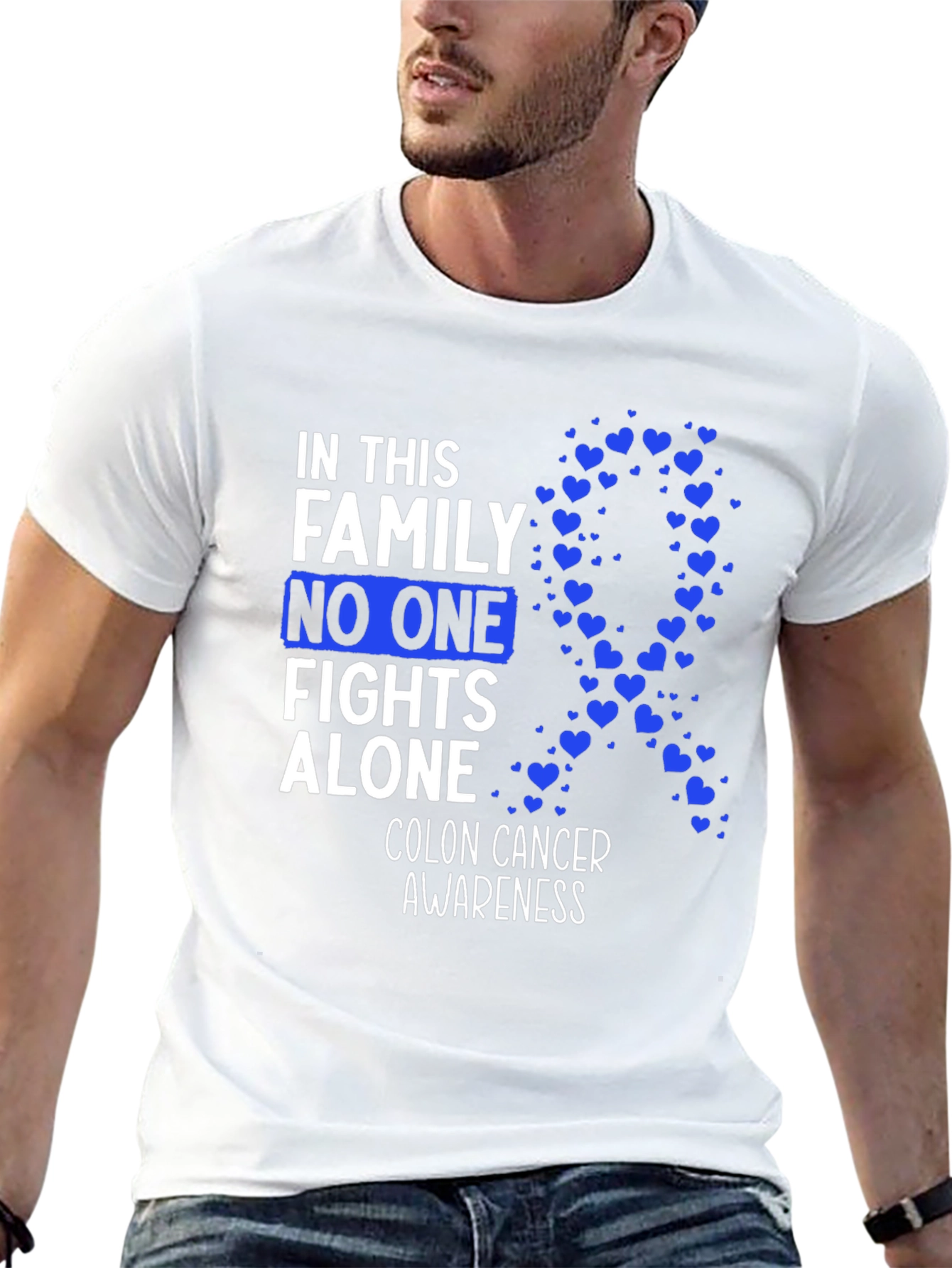 Colon Cancer Awareness T-Shirt - No One Fights Alone