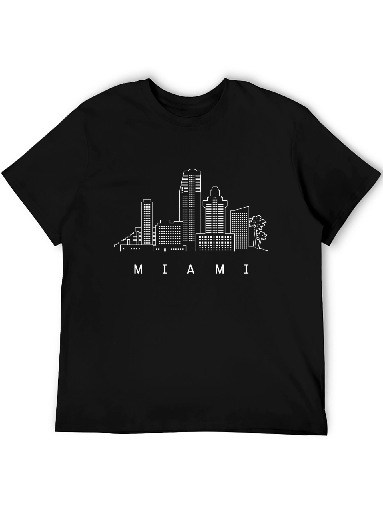 Miami Skyline Graphic T-Shirt - Classic Black Tee
