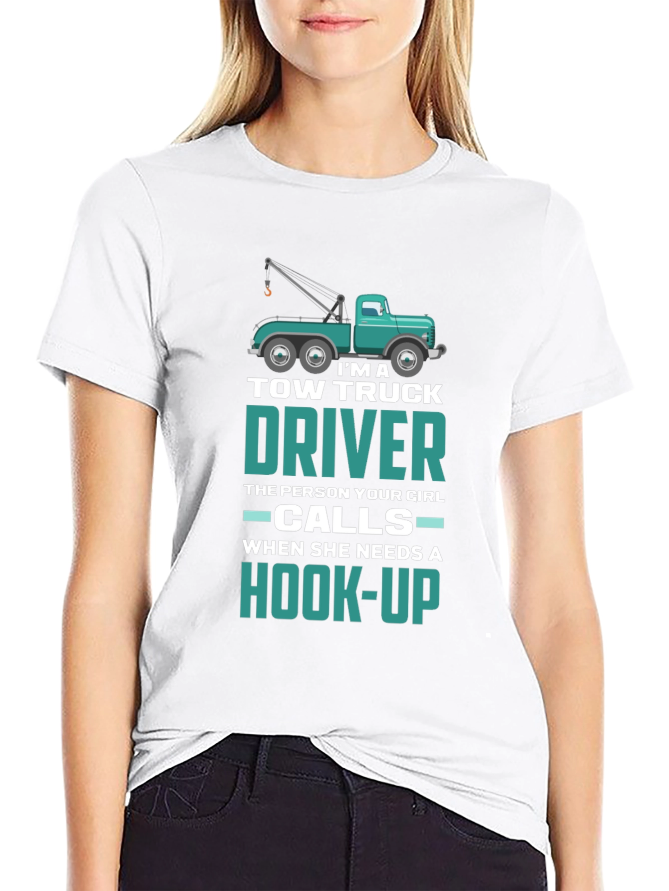 Tow Truck Driver Hook-Up Graphic T-Shirt