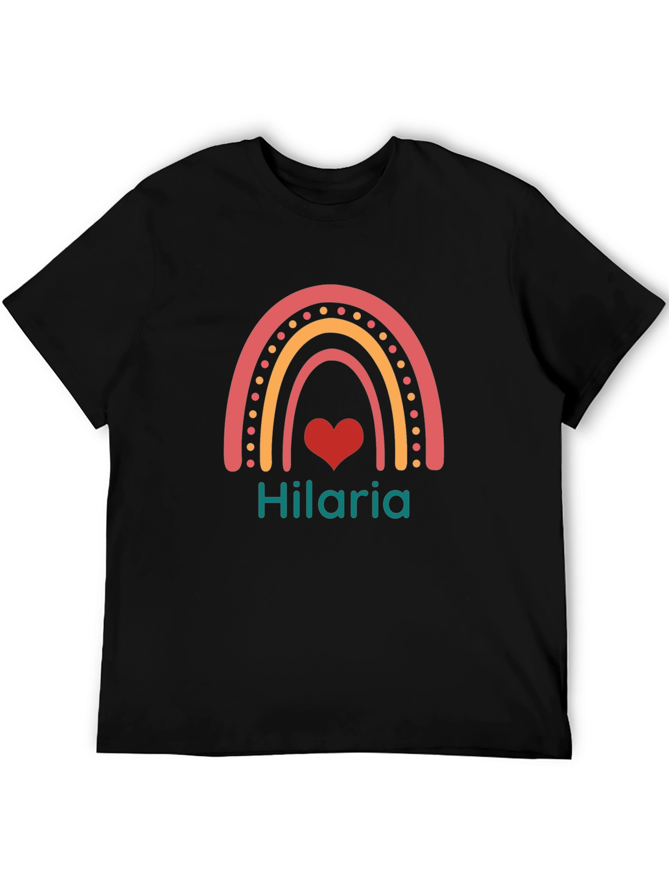 Hilaria Rainbow Heart Graphic T-Shirt