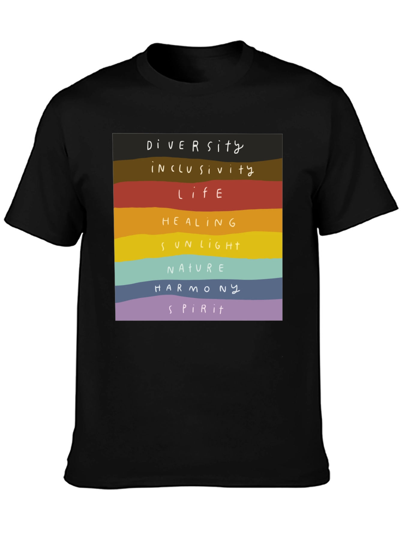 Diversity Inclusivity T-Shirt - Rainbow Stripes