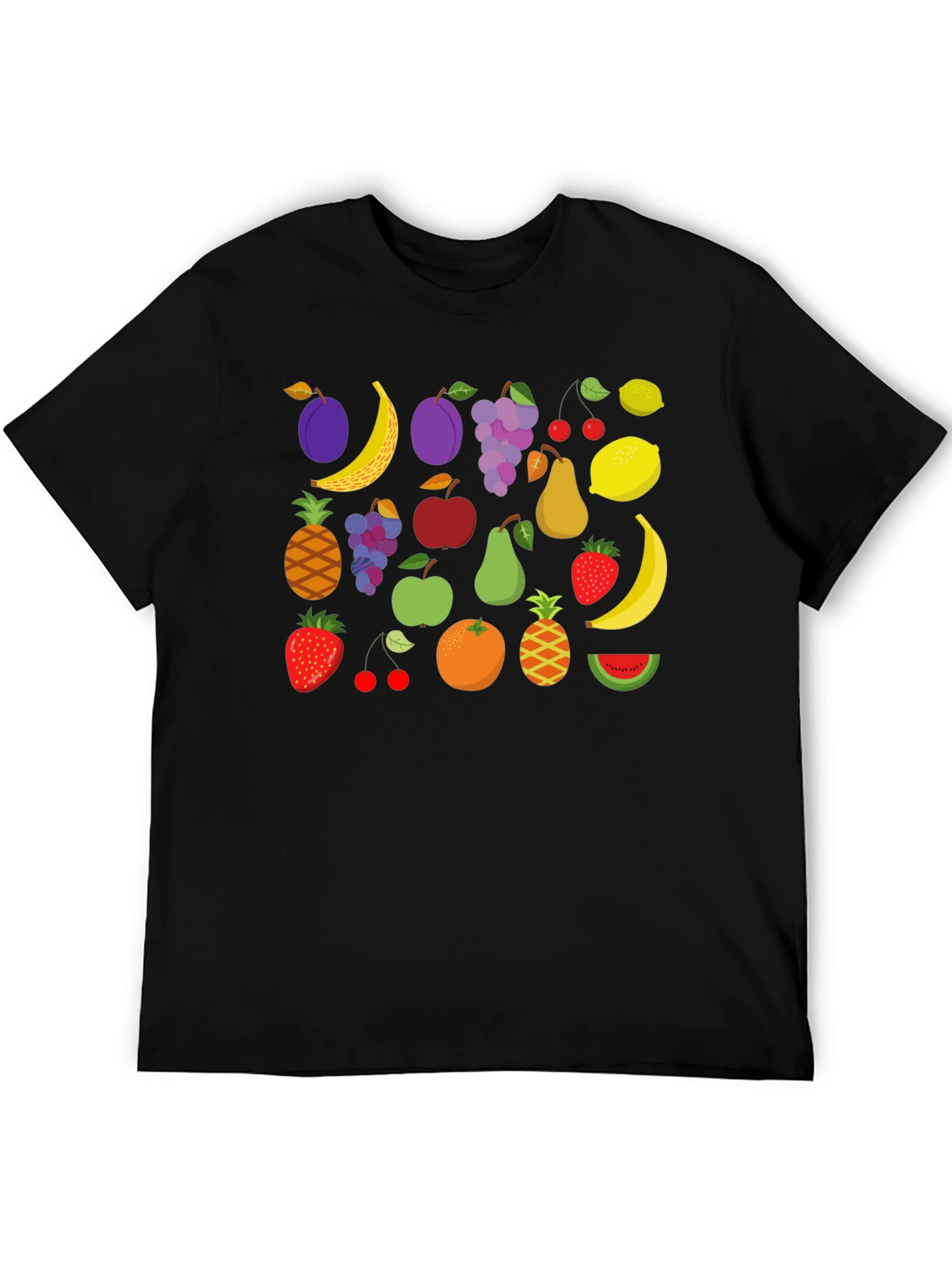 Fruit Pattern Black T-Shirt