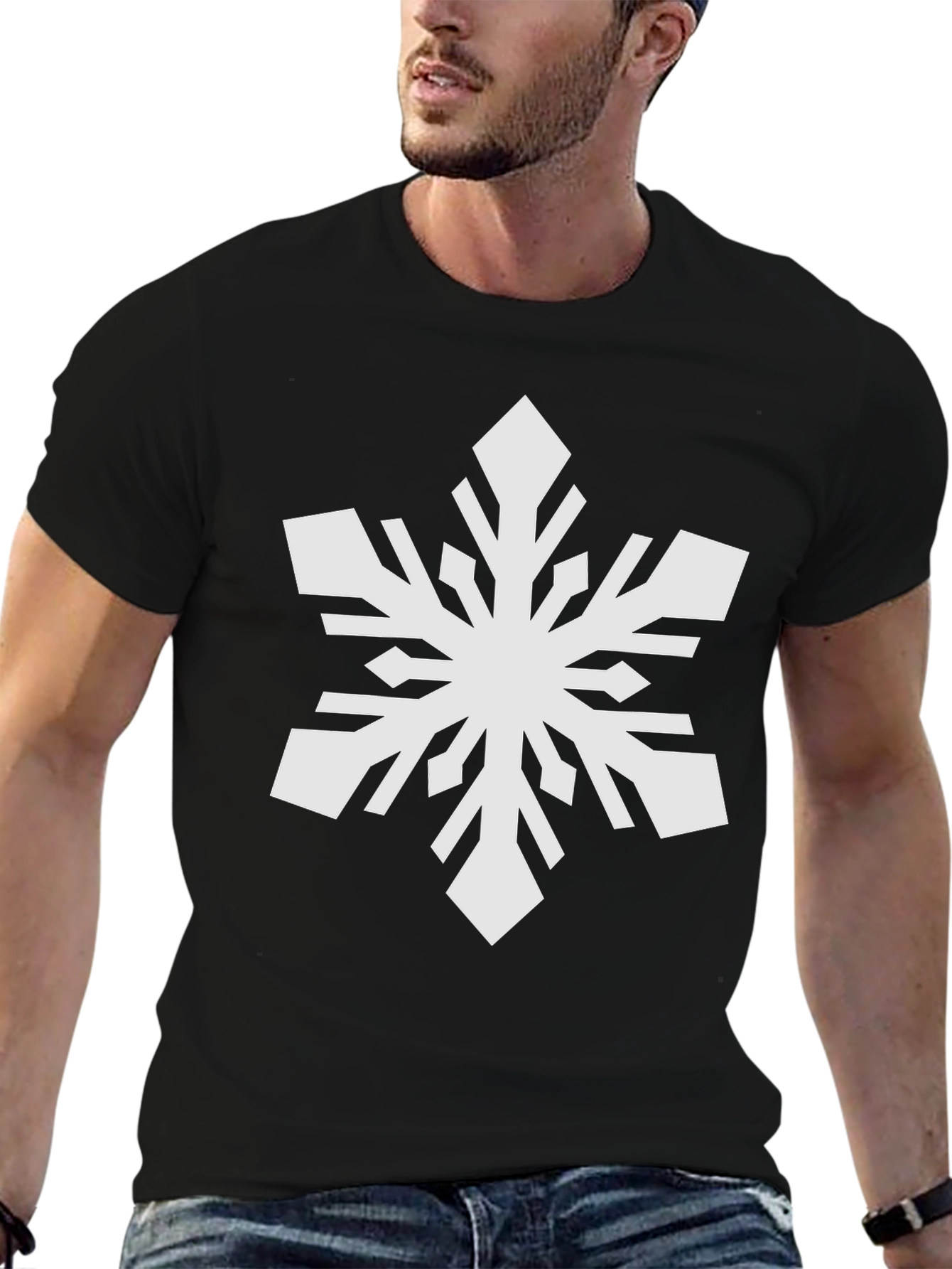 Snowflake Graphic Black T-Shirt
