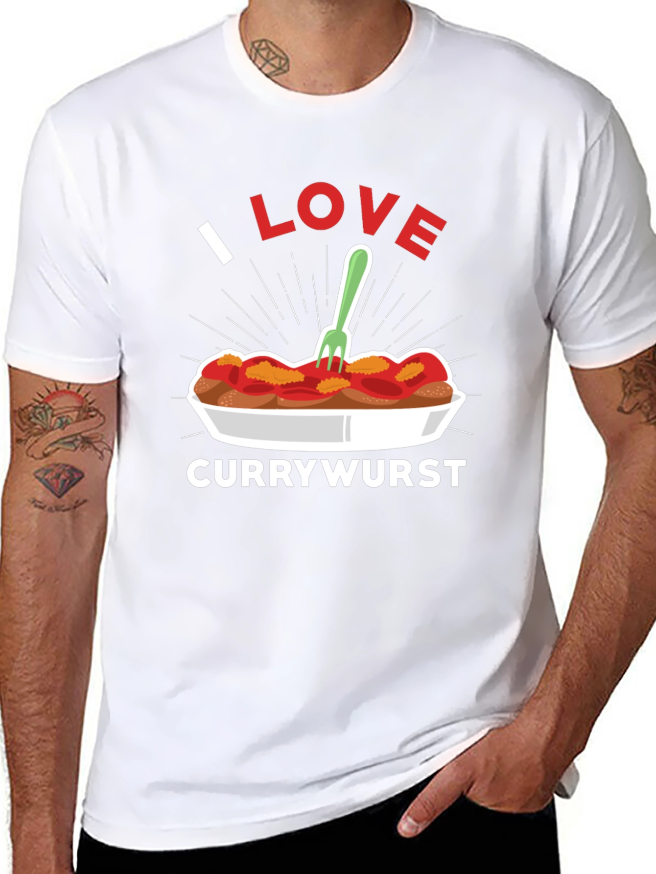I Love Currywurst T-Shirt - German Street Food Tee