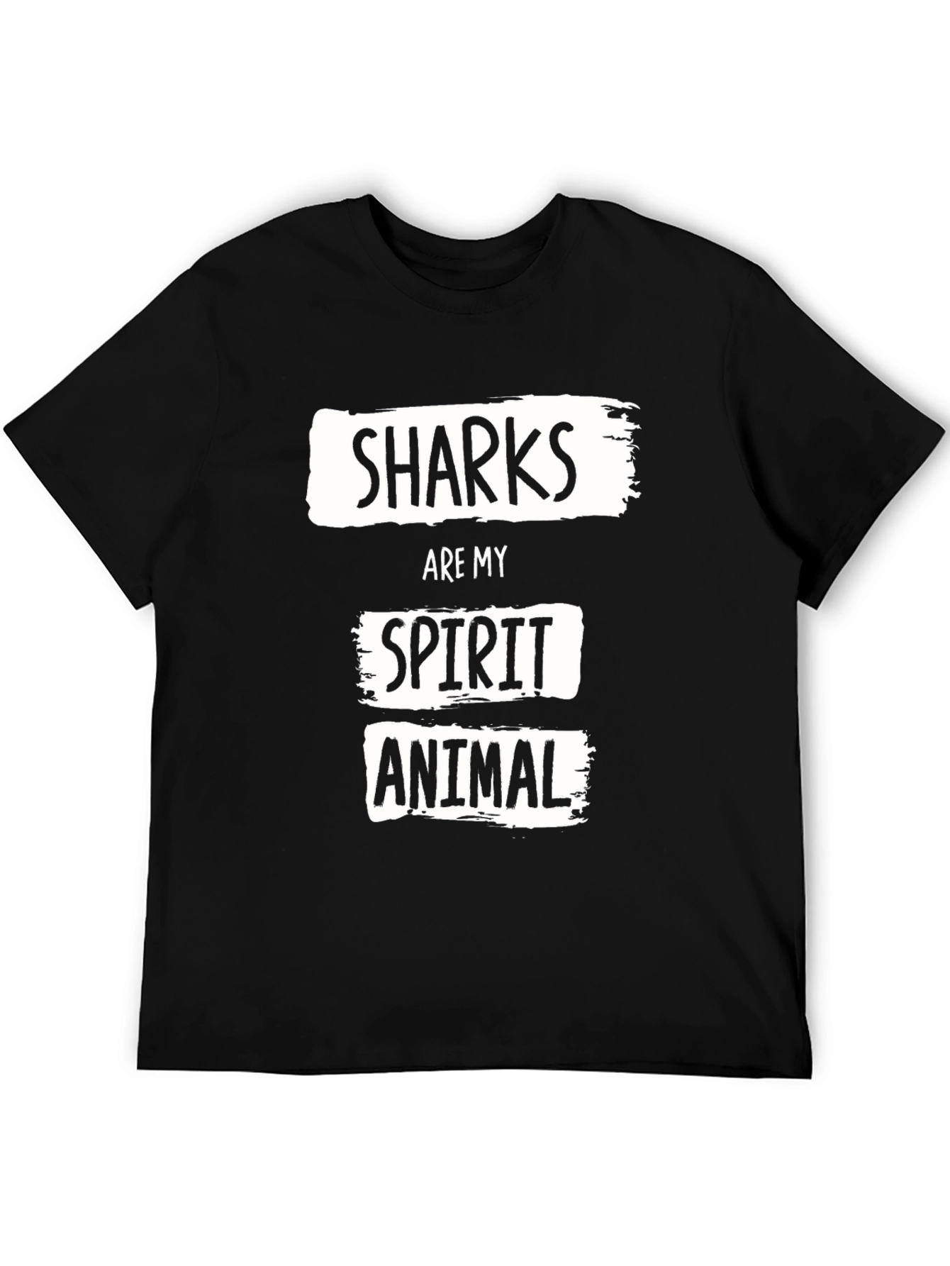 Shark Spirit Animal Black Graphic T-Shirt