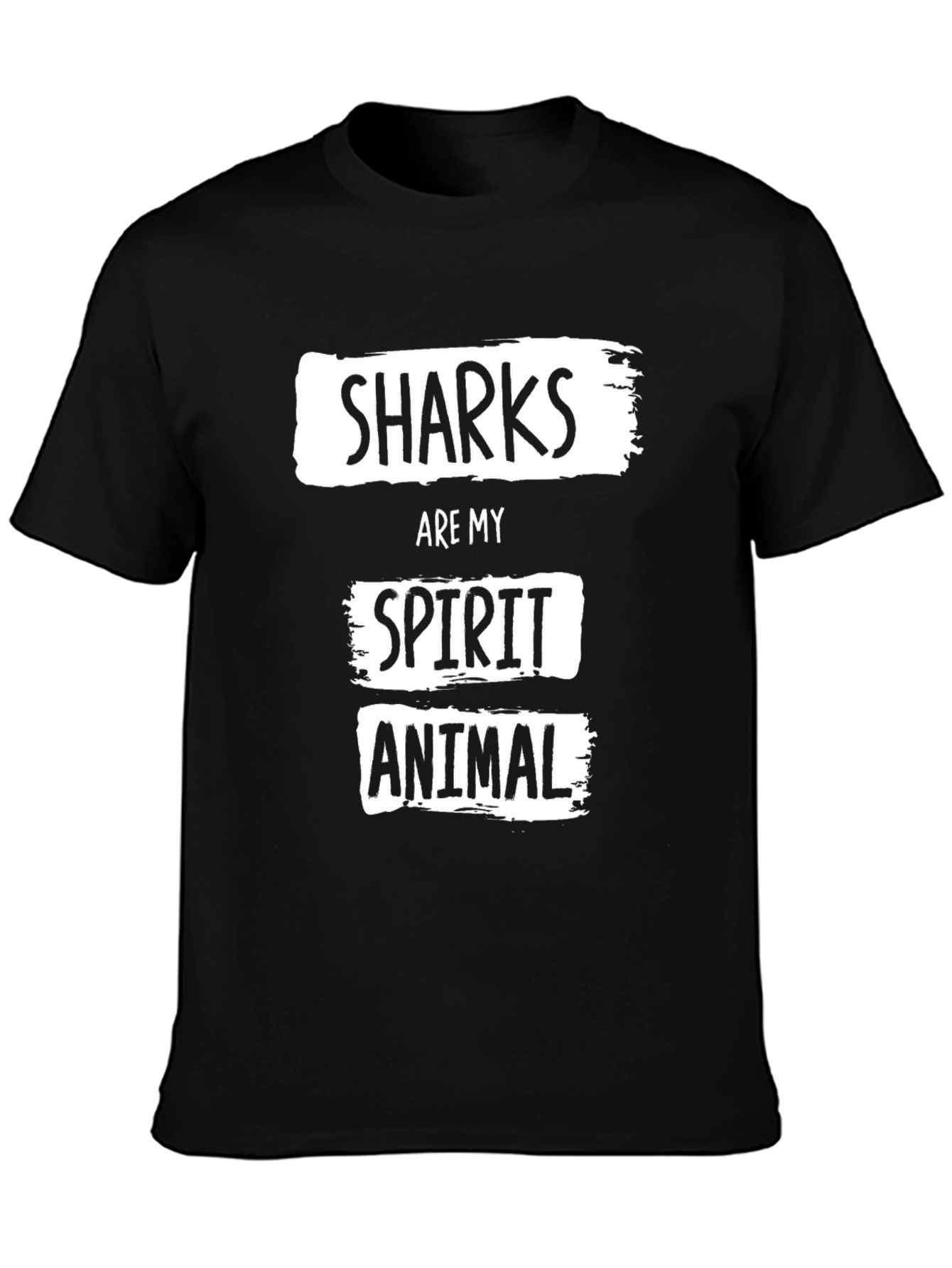 Shark Spirit Animal Black Graphic T-Shirt