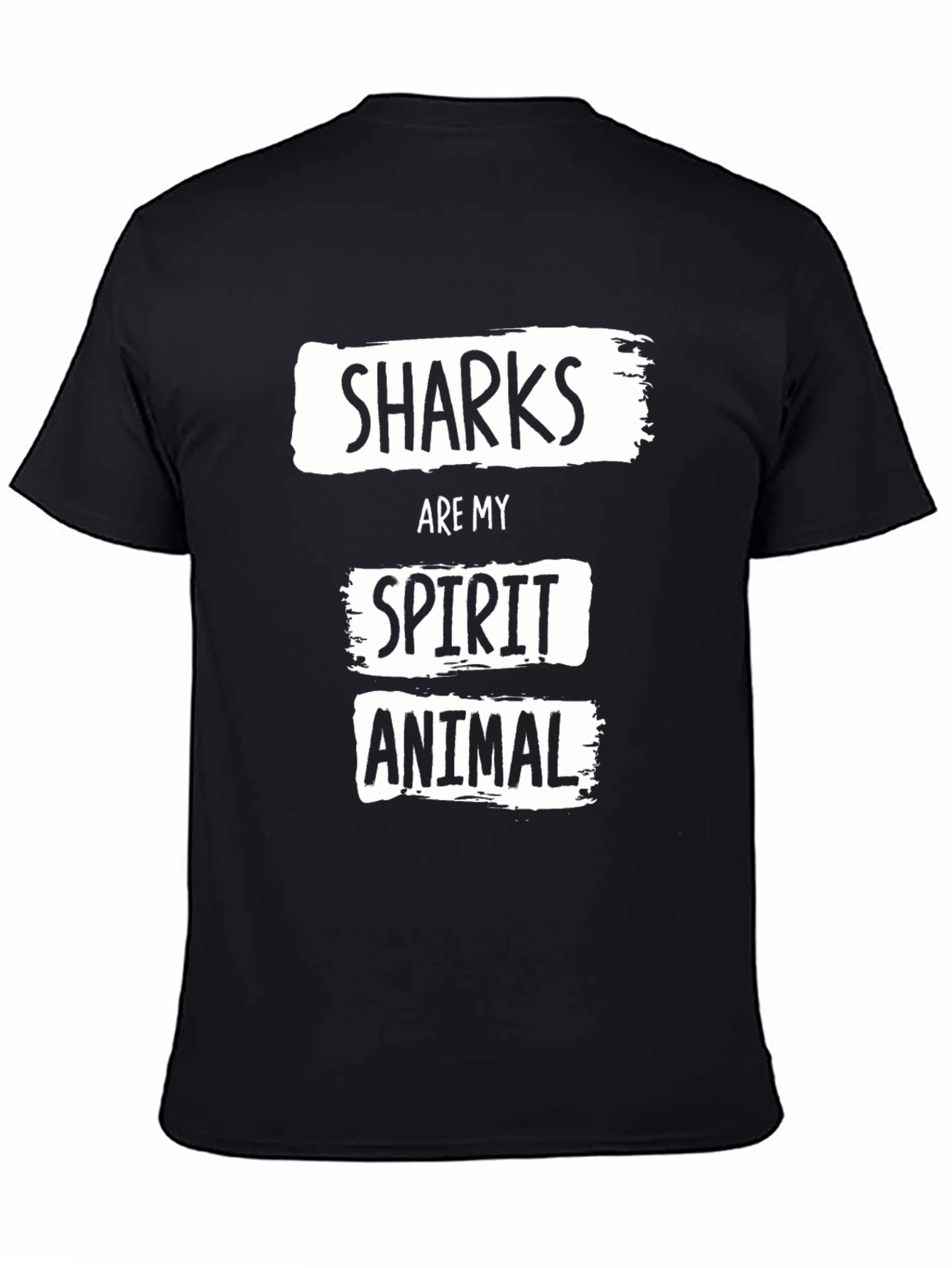 Shark Spirit Animal Black Graphic T-Shirt