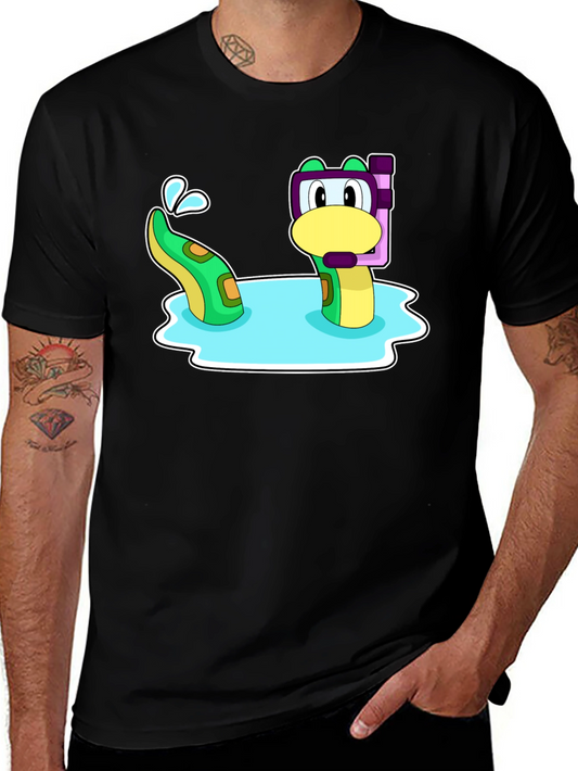 Cartoon Sea Serpent Snorkel T-Shirt
