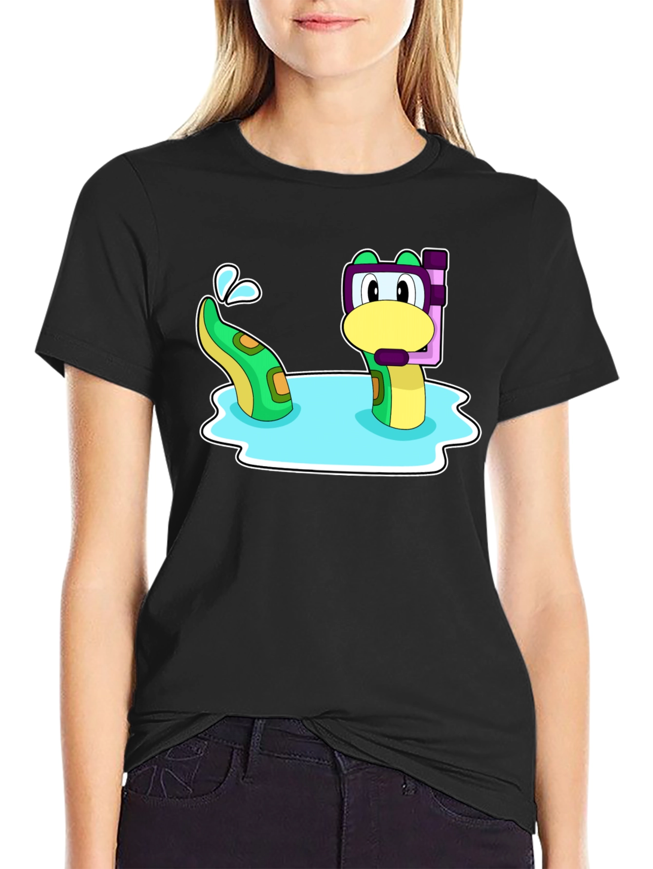Cartoon Sea Serpent Snorkel T-Shirt