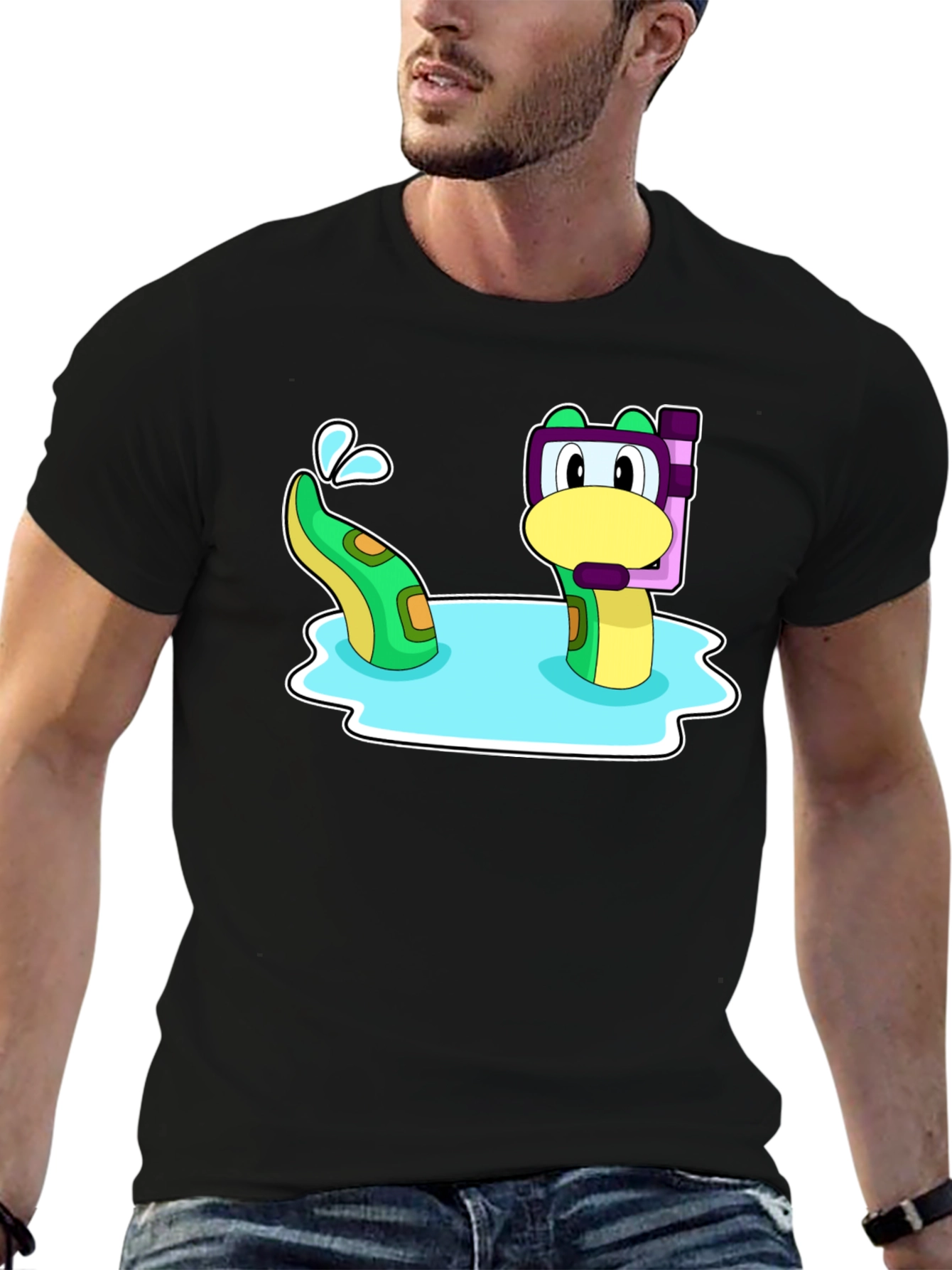 Cartoon Sea Serpent Snorkel T-Shirt