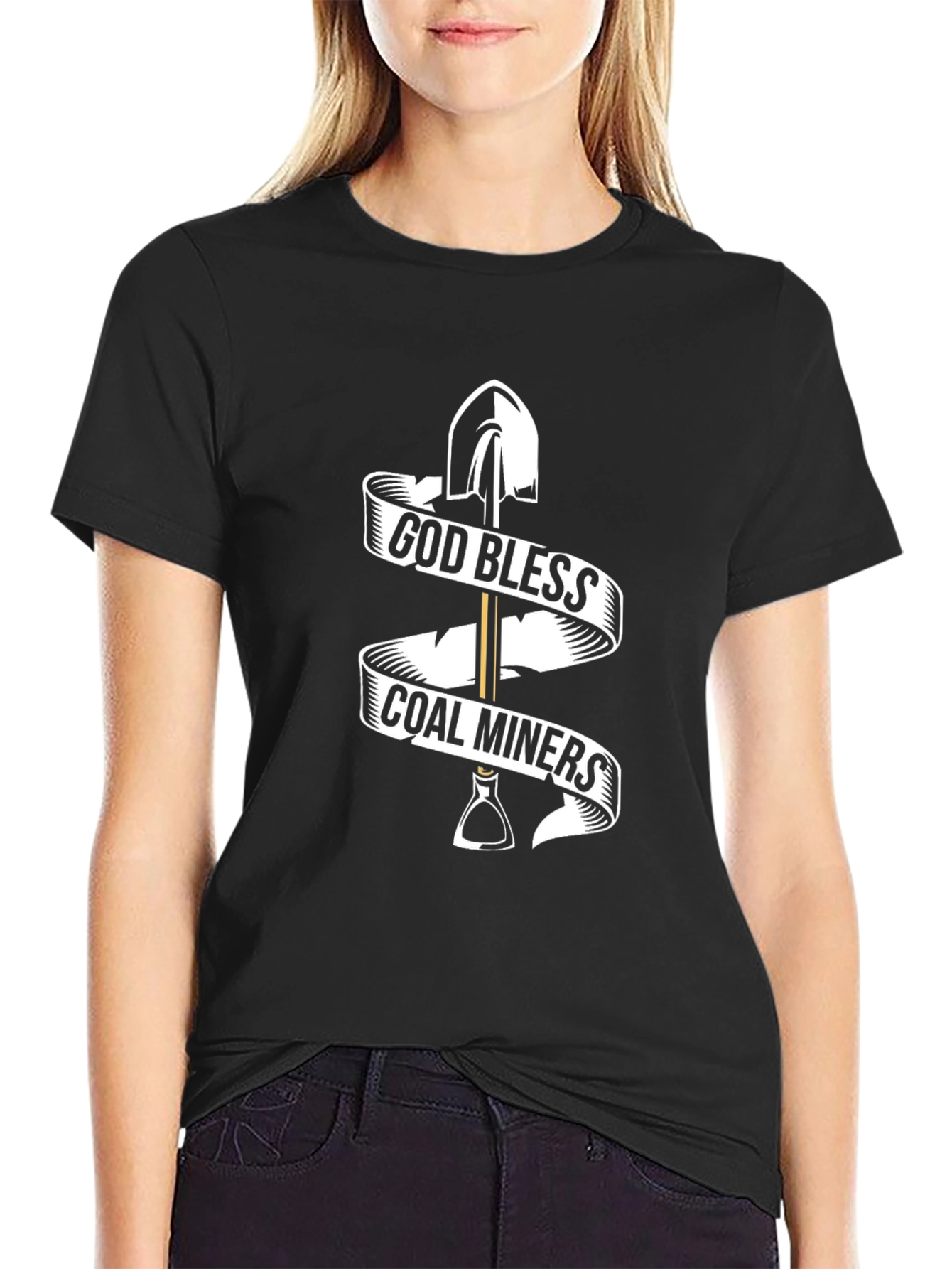 God Bless Coal Miners Black T-Shirt