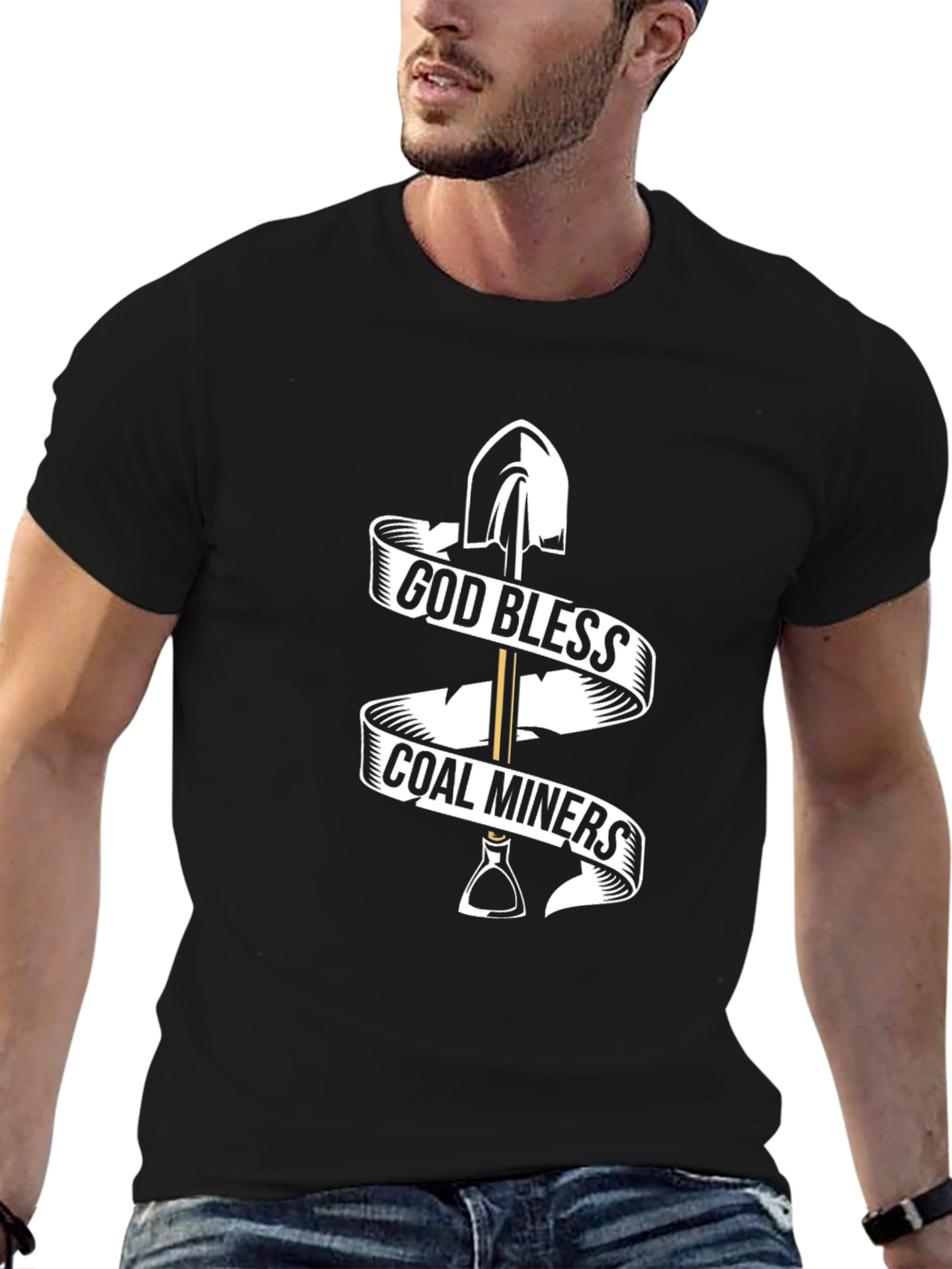 God Bless Coal Miners Black T-Shirt