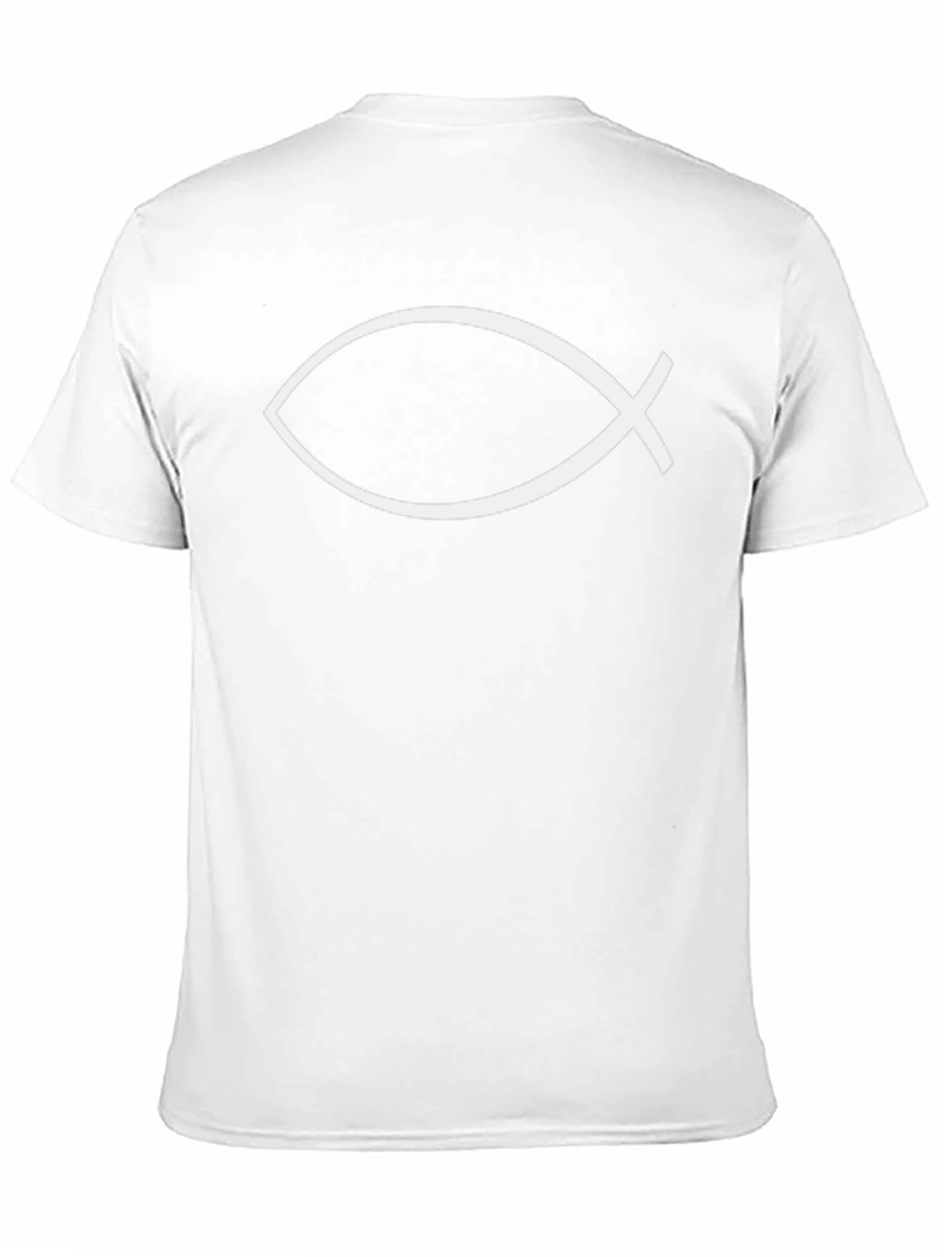 Christian Fish Symbol Graphic T-Shirt - Black