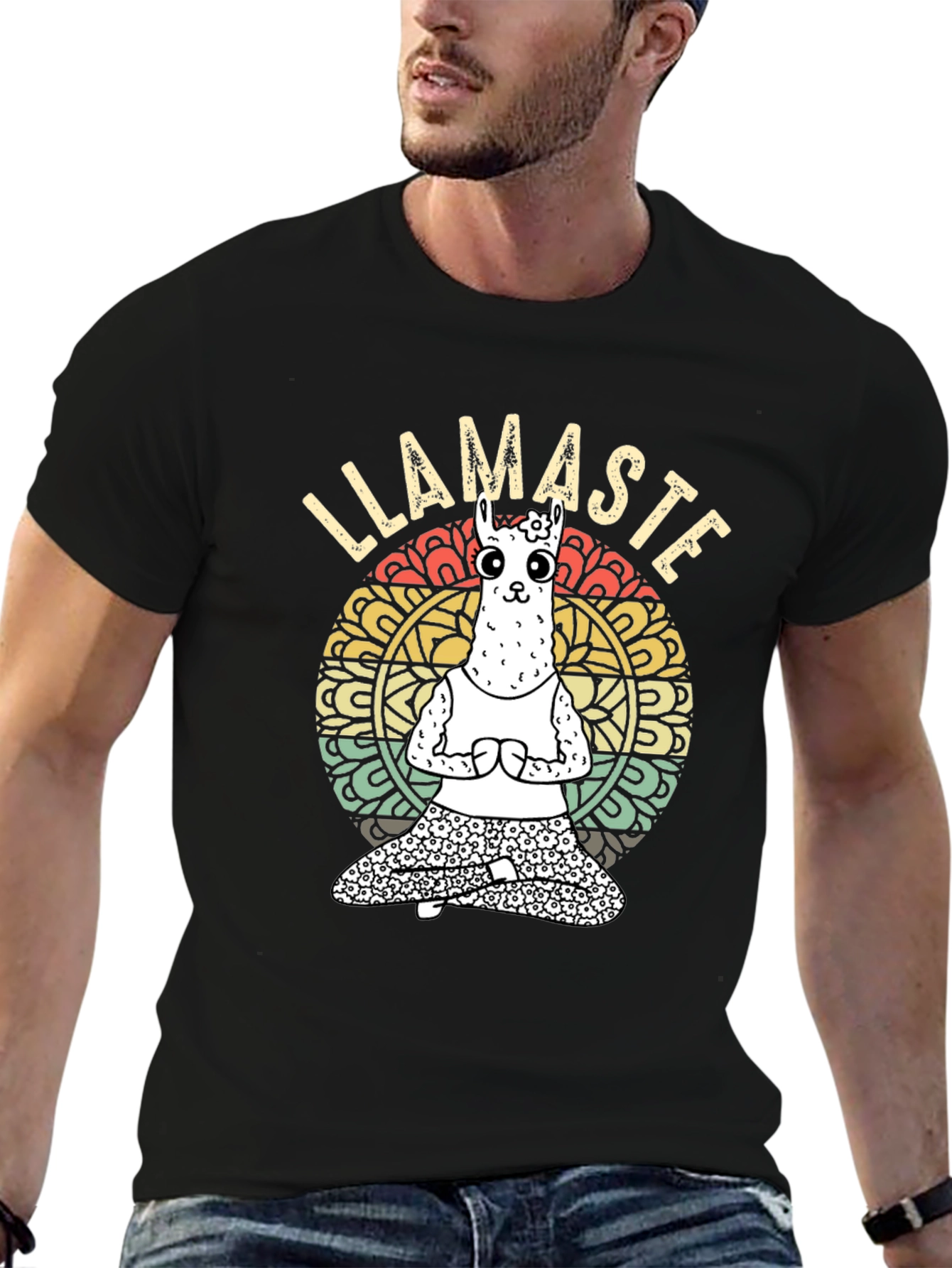 Llamaste Yoga T-Shirt - Funny Llama Meditating Tee